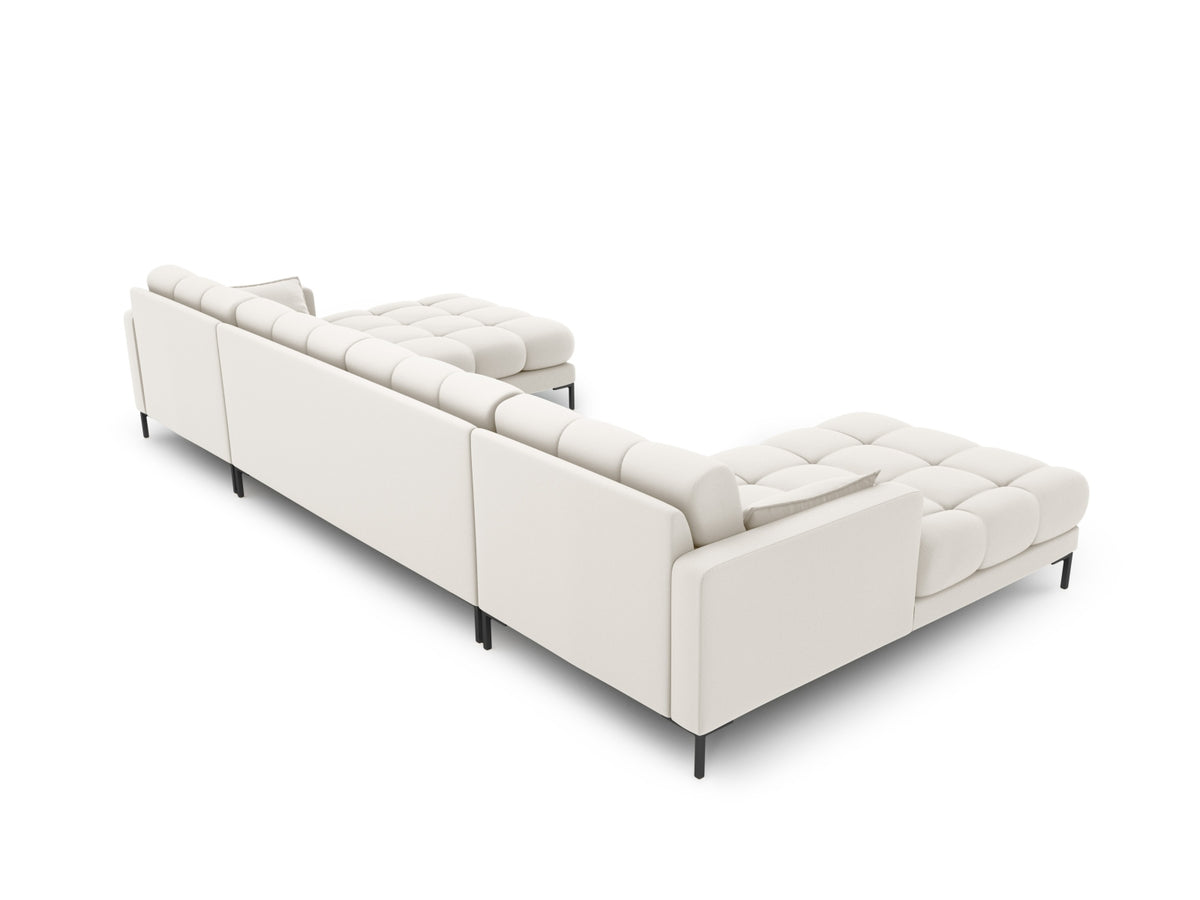 Mamaia Panoramic Sofa 6 Sitzer in Light Beige/Schwarz-Neve präsentiert im Onlineshop von KAQTU Design AG. 5er Sofa ist von Micadoni
