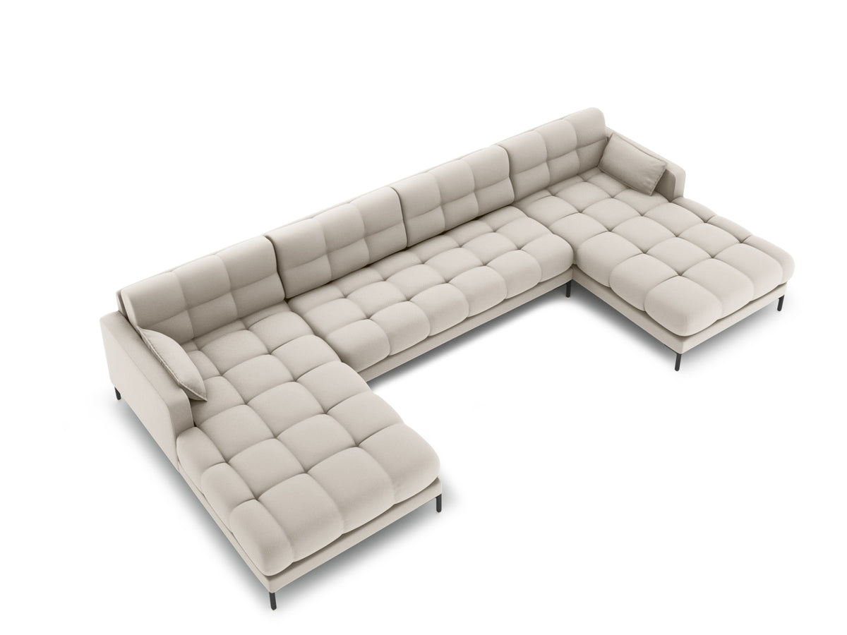 Mamaia Panoramic Sofa 6 Sitzer in Beige/Schwarz-Neve präsentiert im Onlineshop von KAQTU Design AG. 5er Sofa ist von Micadoni