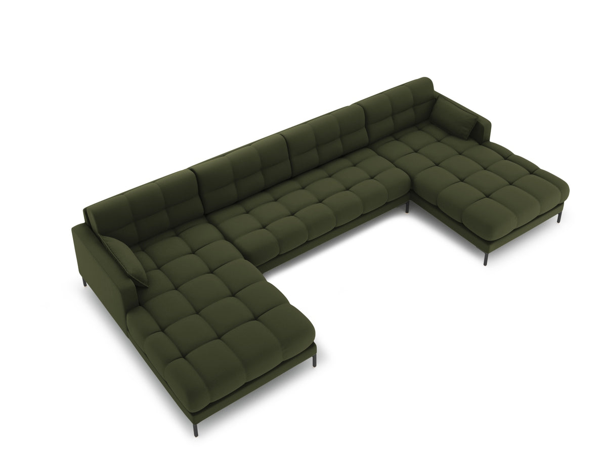 Mamaia Panoramic Sofa 6 Sitzer in Green/Schwarz-Neve präsentiert im Onlineshop von KAQTU Design AG. 5er Sofa ist von Micadoni
