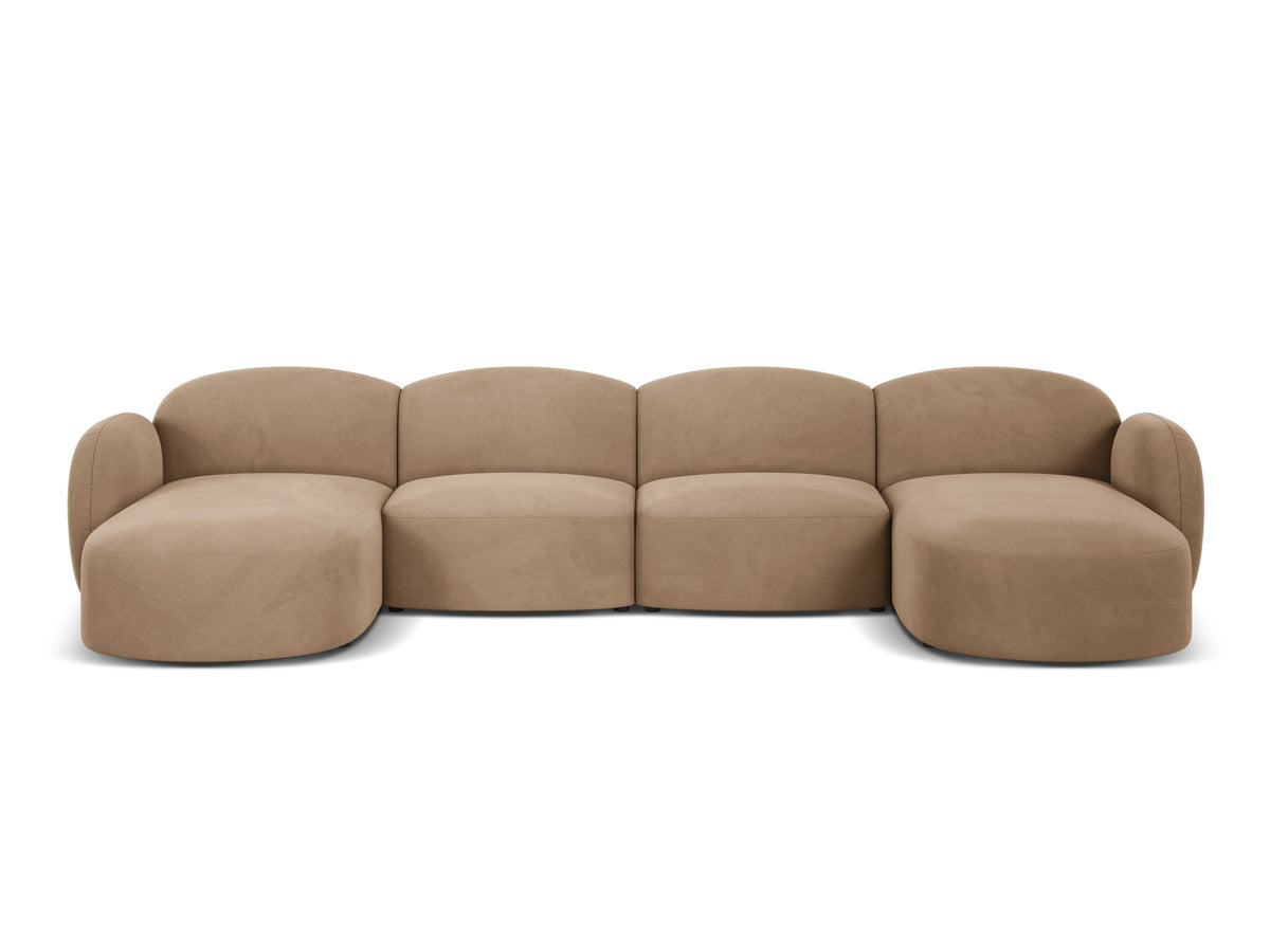 Blair Velour Panoramic Sofa 6 Sitzer in Sand-Casino präsentiert im Onlineshop von KAQTU Design AG. 5er Sofa ist von Micadoni