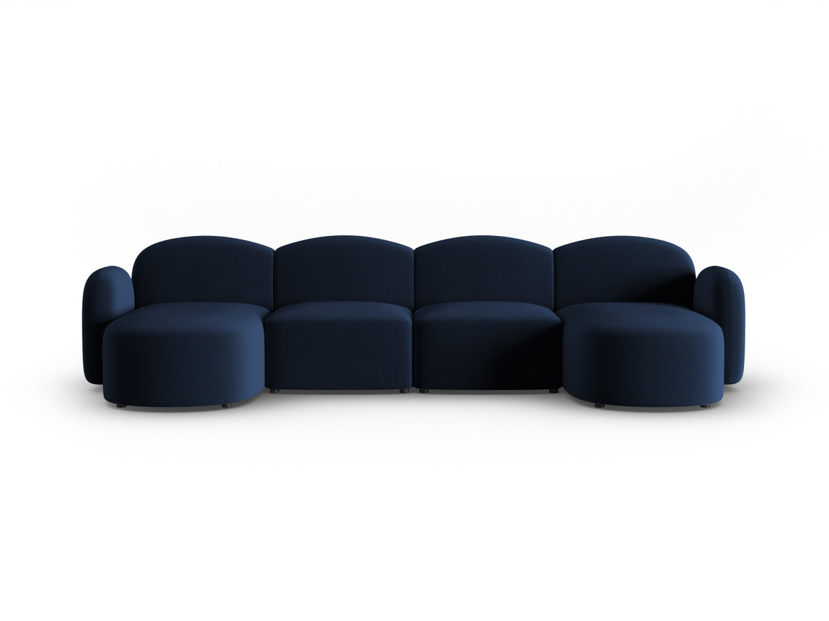 Blair Velour Panoramic Sofa 6 Sitzer in Royal Blue-Casino präsentiert im Onlineshop von KAQTU Design AG. 5er Sofa ist von Micadoni
