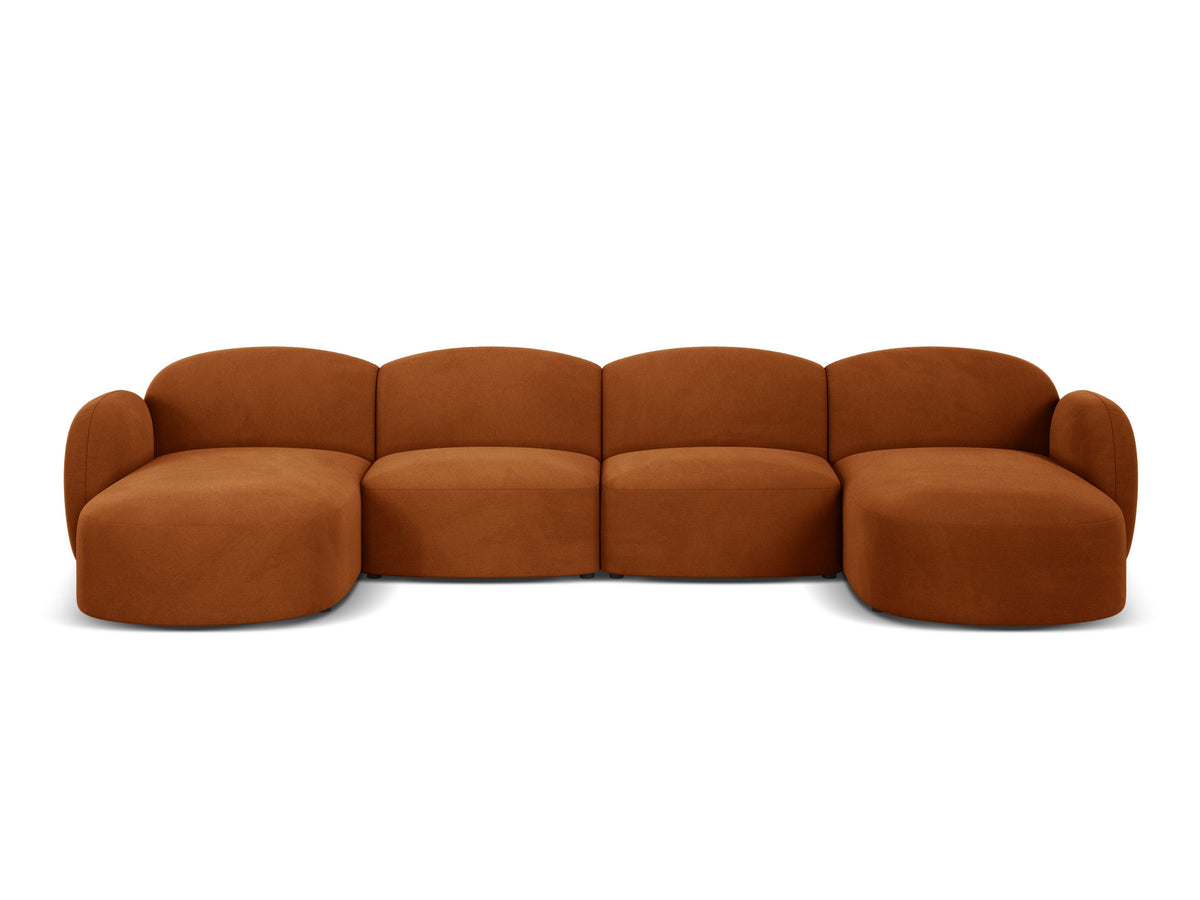 Blair Velour Panoramic Sofa 6 Sitzer in Terracotta-Casino präsentiert im Onlineshop von KAQTU Design AG. 5er Sofa ist von Micadoni