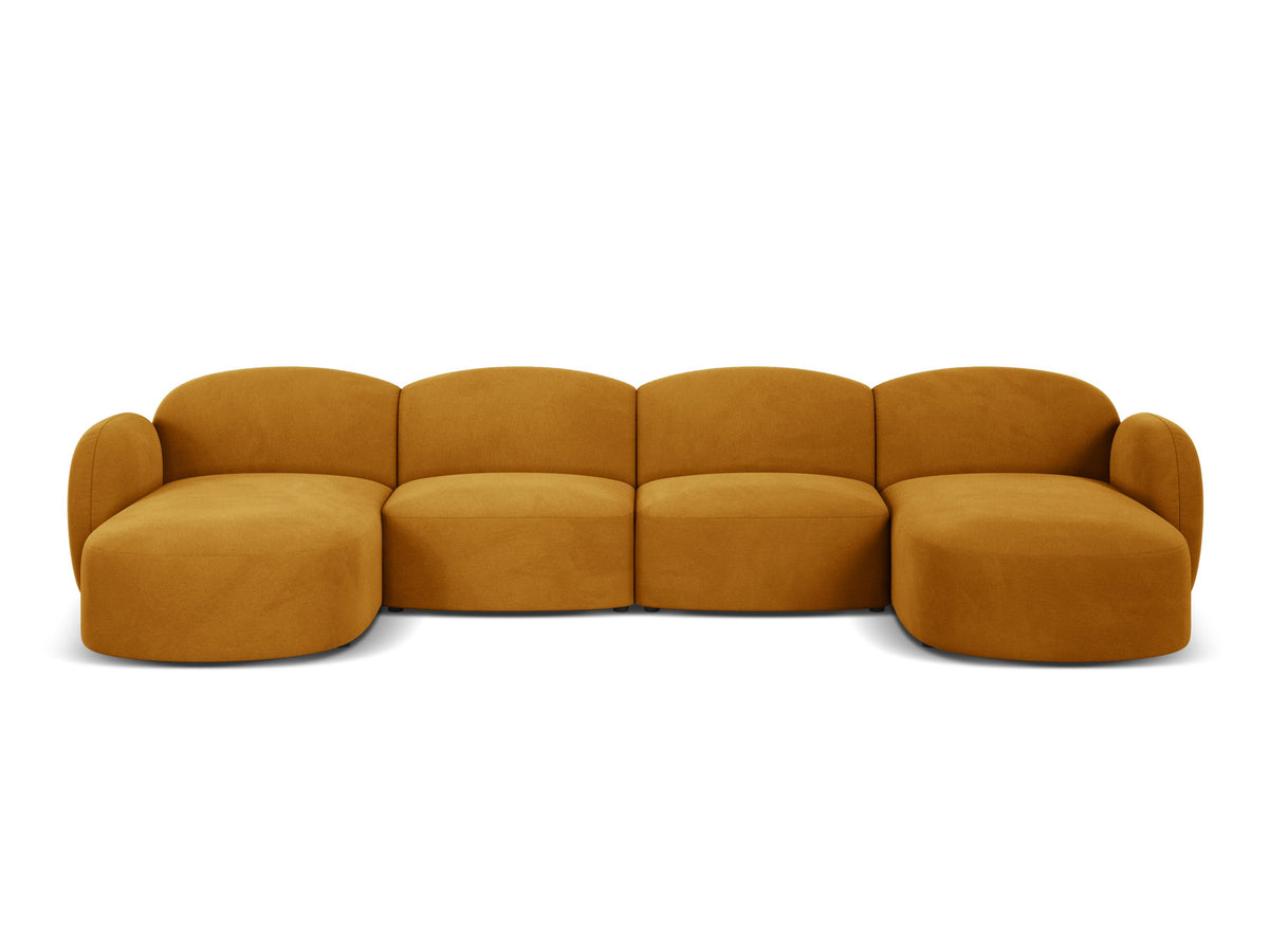 Blair Velour Panoramic Sofa 6 Sitzer in Yellow-Casino präsentiert im Onlineshop von KAQTU Design AG. 5er Sofa ist von Micadoni