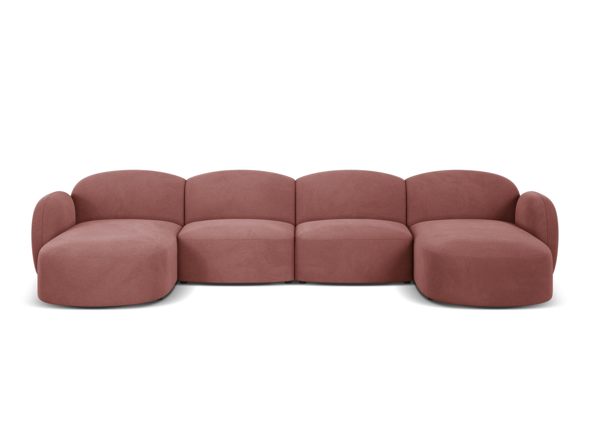 Blair Velour Panoramic Sofa 6 Sitzer in Flamingo-Casino präsentiert im Onlineshop von KAQTU Design AG. 5er Sofa ist von Micadoni