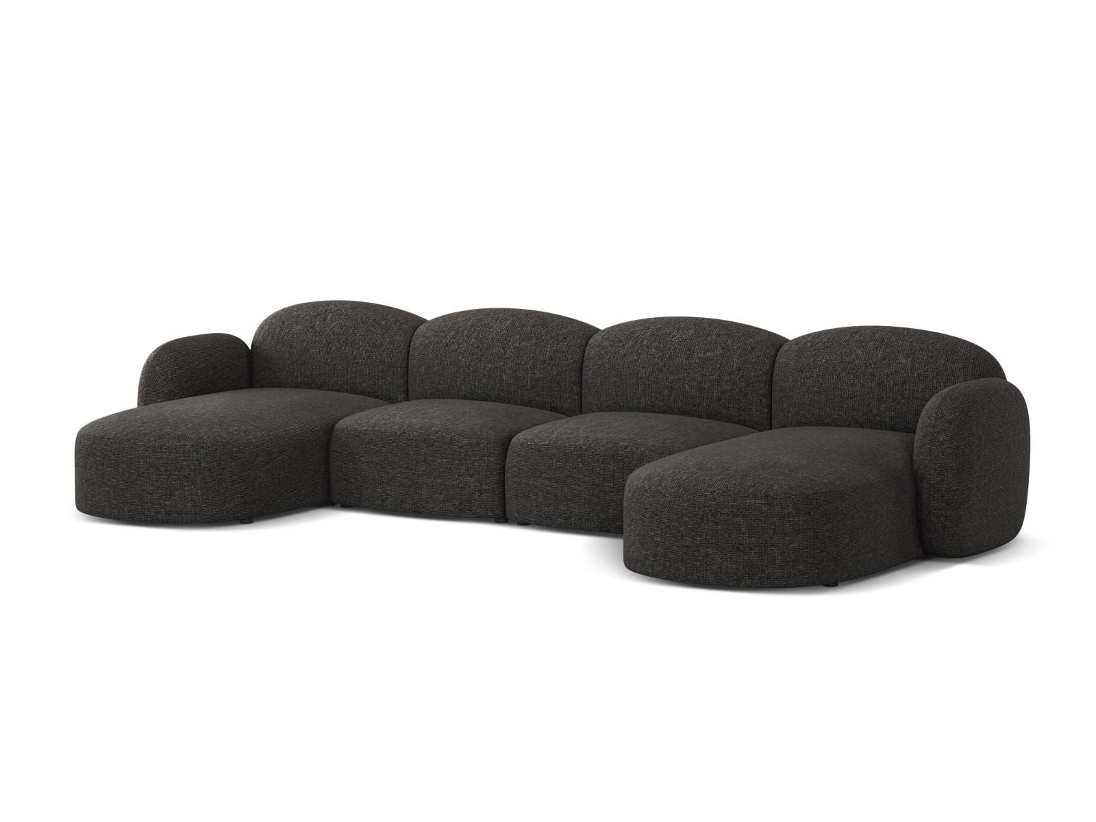 Elegantes 6-Sitzer Ecksofa Blair in Anthrazit, ideal für moderne Wohnräume, bietet Komfort und Stil für gesellige Abende.