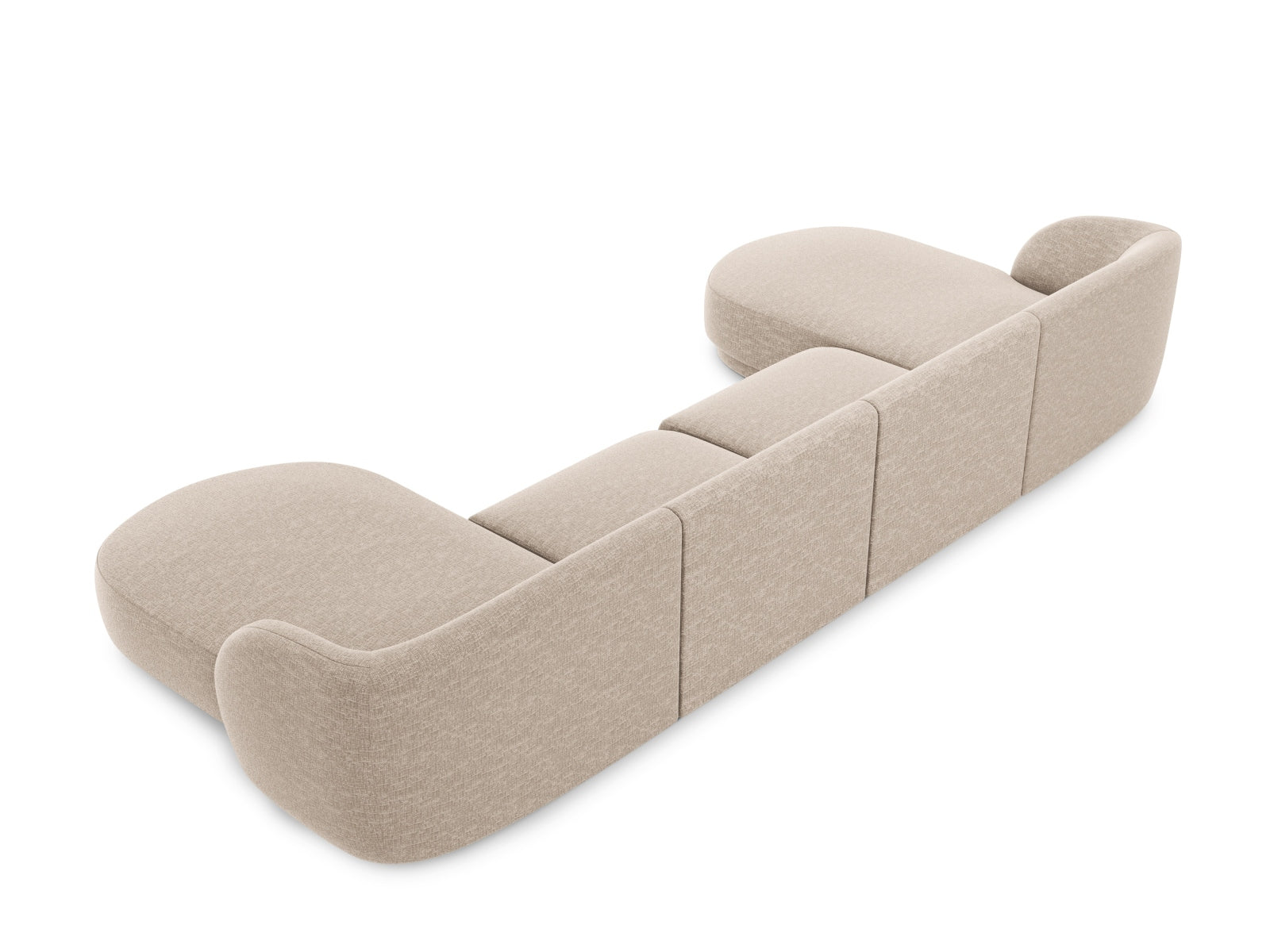 Bequemes 5-Sitzer Miley Panoramic Sofa in edlem Beige-Eden, perfekt für gesellige Runden und stilvolle Einrichtung.