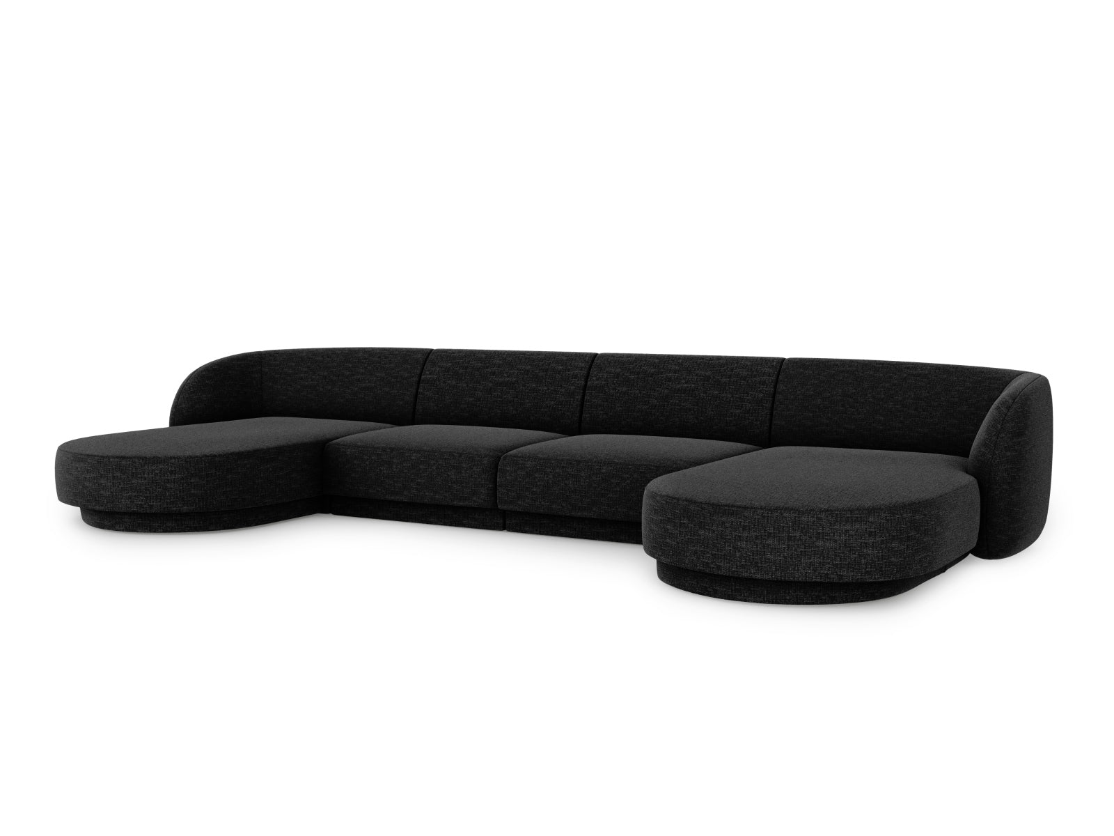 Elegantes Miley Panoramic Sofa für 5 Personen in Anthrazit, ideal für stilvolle Wohnräume. Hochwertige Verarbeitung von Micadoni.