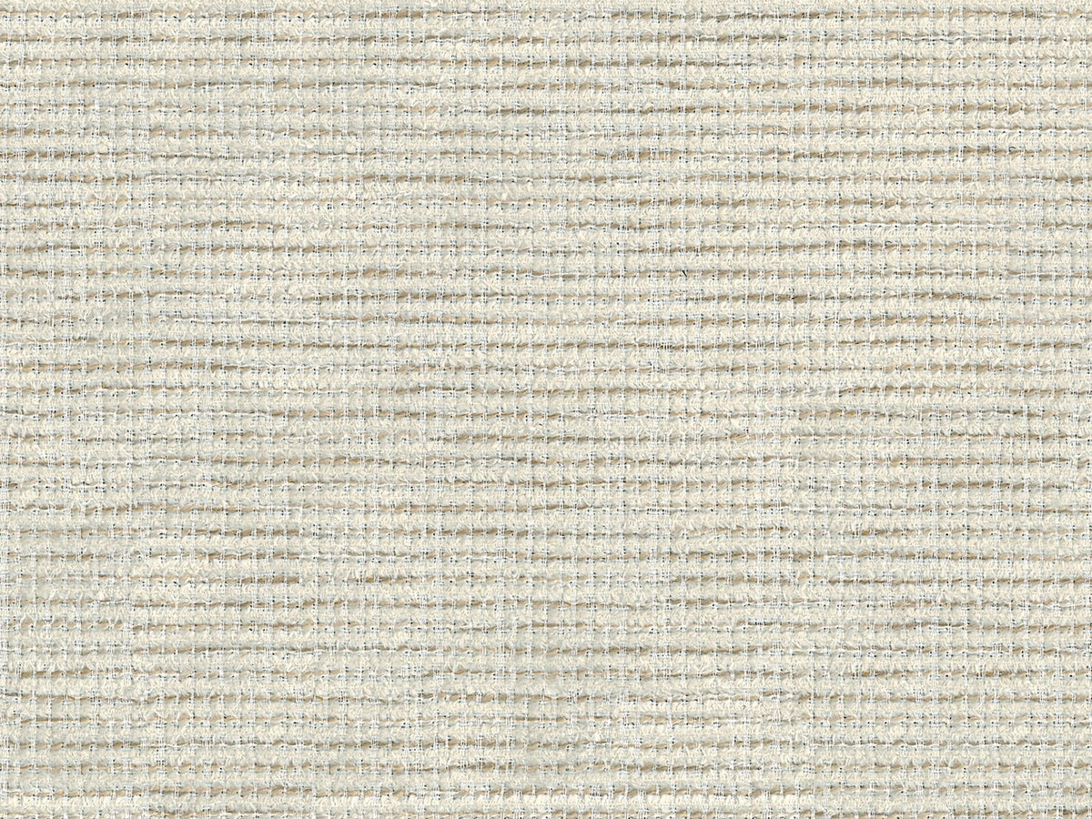 Blair Panoramasofa von Micadoni, 5er Sofa mit Massivholzrahmen, Chenille-Bezug Eden Beige und schwarzen Kunststoffbeinen, Ansicht von vorne.