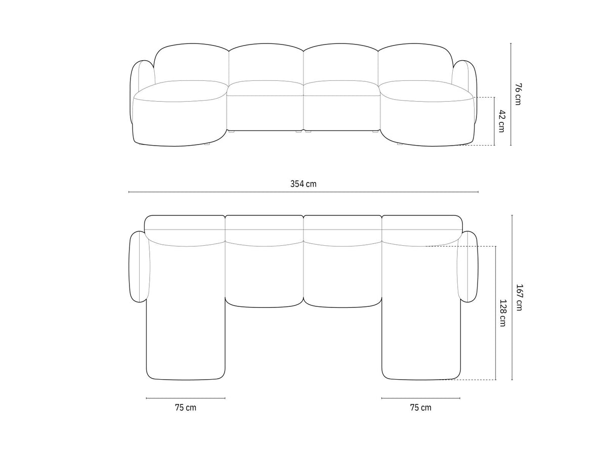 6-Sitzer Panoramic Sofa Blair in Light Beige-Baltimore präsentiert im Onlineshop von KAQTU Design AG. Ecksofa ist von Micadoni