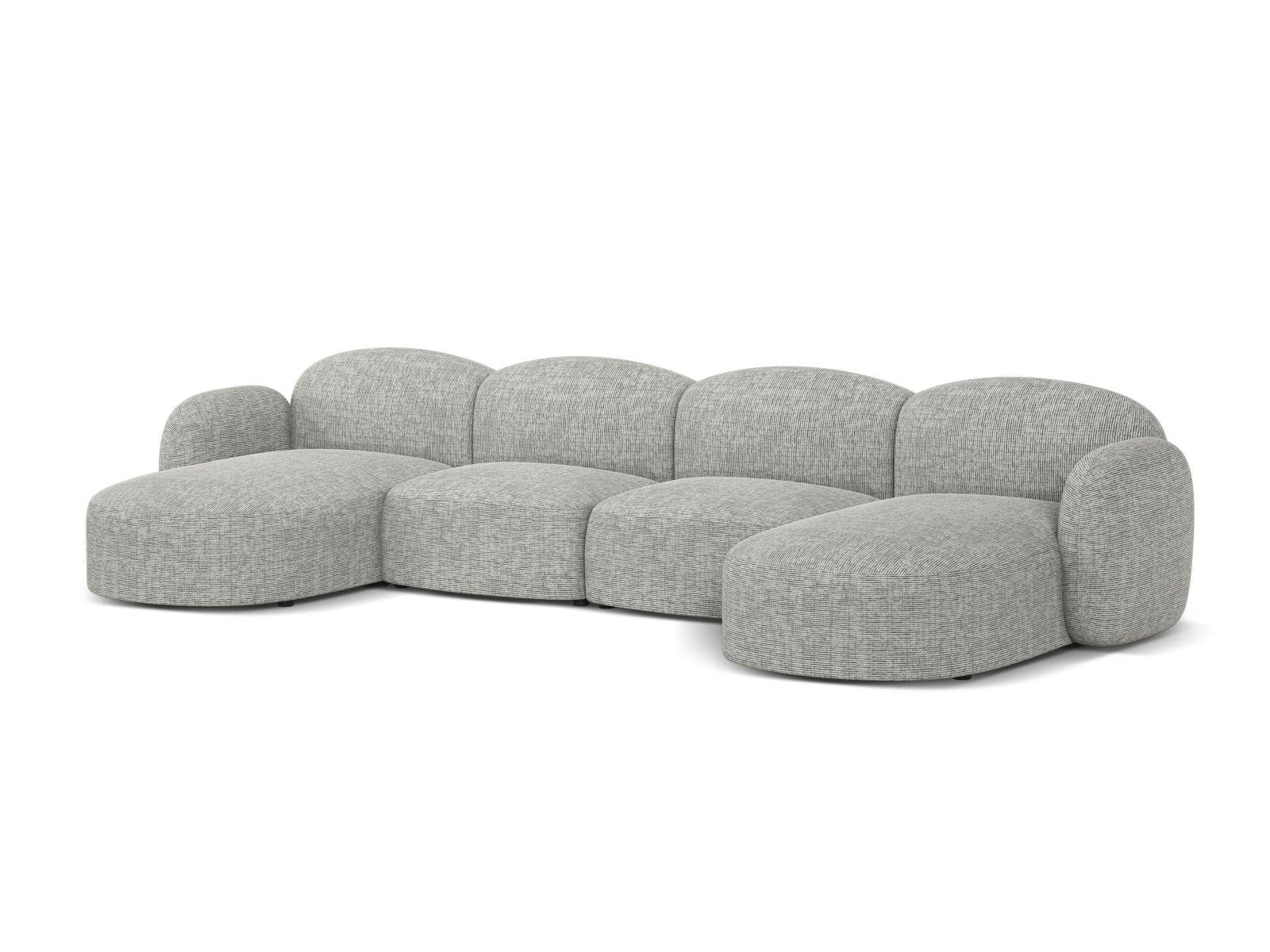 Elegantes 6-Sitzer Ecksofa Blair in warmem Grau, ideal für stilvolle Wohnräume, von Micadoni. Komfort und modernes Design vereint.