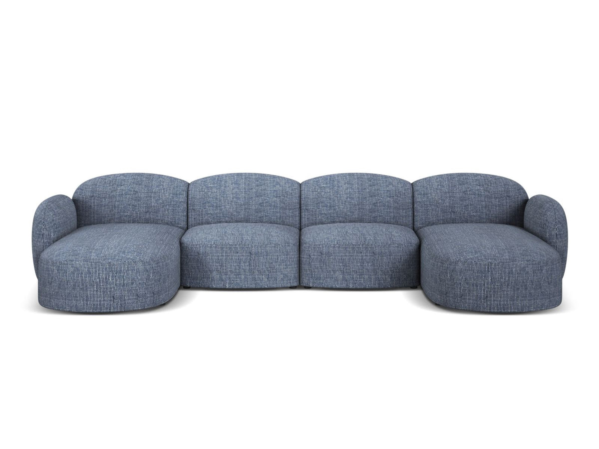 6-Sitzer Panoramic Sofa Blair in Blue Melange-Baltimore präsentiert im Onlineshop von KAQTU Design AG. Ecksofa ist von Micadoni