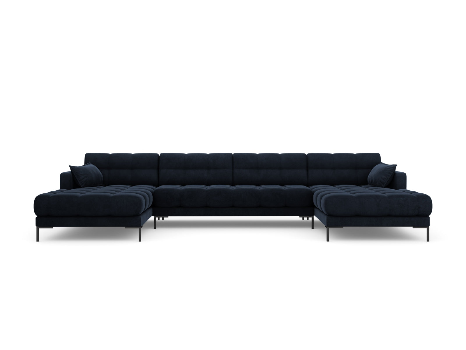 Mamaia Velour Panoramic Sofa 6 Sitzer in Dark Blue/Schwarz präsentiert im Onlineshop von KAQTU Design AG. 3er Sofa ist von Micadoni