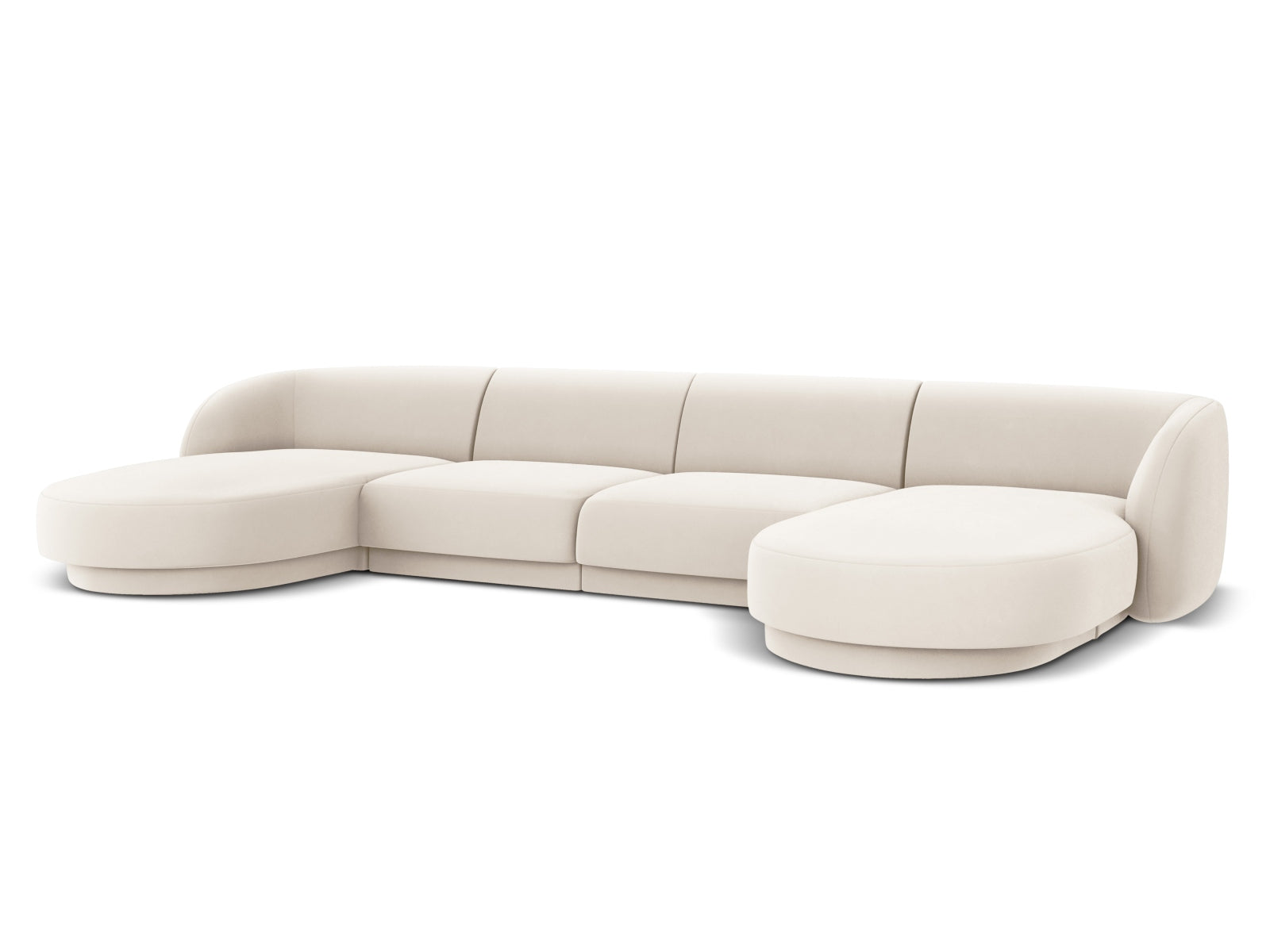 Miley Velour Panoramic Sofa 5 Sitzer in Light Beige präsentiert im Onlineshop von KAQTU Design AG. 3er Sofa ist von Micadoni