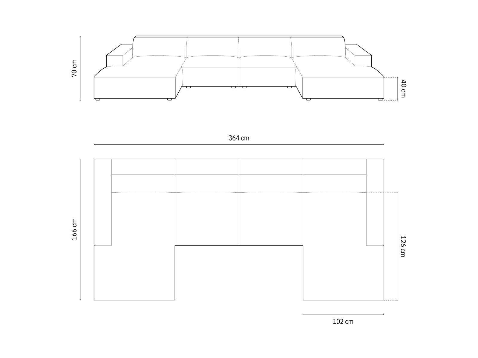 Jodie Modulares Panoramic Sofa 6 Sitzer in Light Beige präsentiert im Onlineshop von KAQTU Design AG. 3er Sofa ist von Micadoni