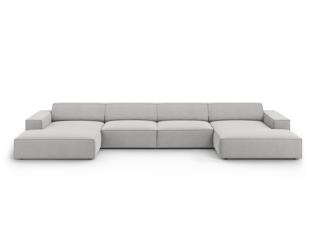 Jodie Modulares Panoramic Sofa 6 Sitzer in Light Grey-Megan präsentiert im Onlineshop von KAQTU Design AG. 3er Sofa ist von Micadoni