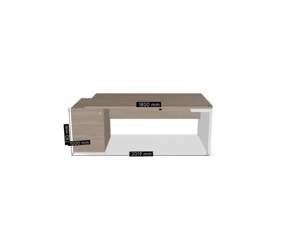 Mito MIT4KD - Chefschreibtisch in Bernsteineiche präsentiert im Onlineshop von KAQTU Design AG. Schreibtisch ist von Mdd