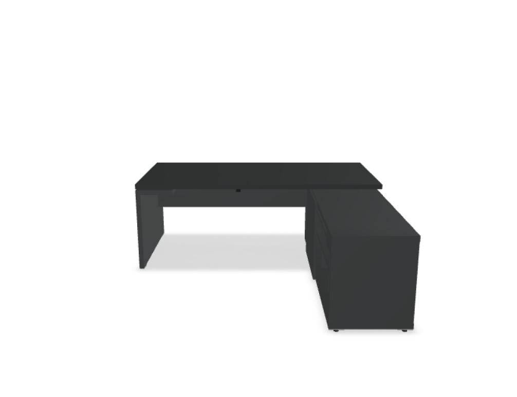 Mito Fenix MITF1P - Chefschreibtisch in FENIX Schwarz Matt präsentiert im Onlineshop von KAQTU Design AG. Schreibtisch ist von Mdd