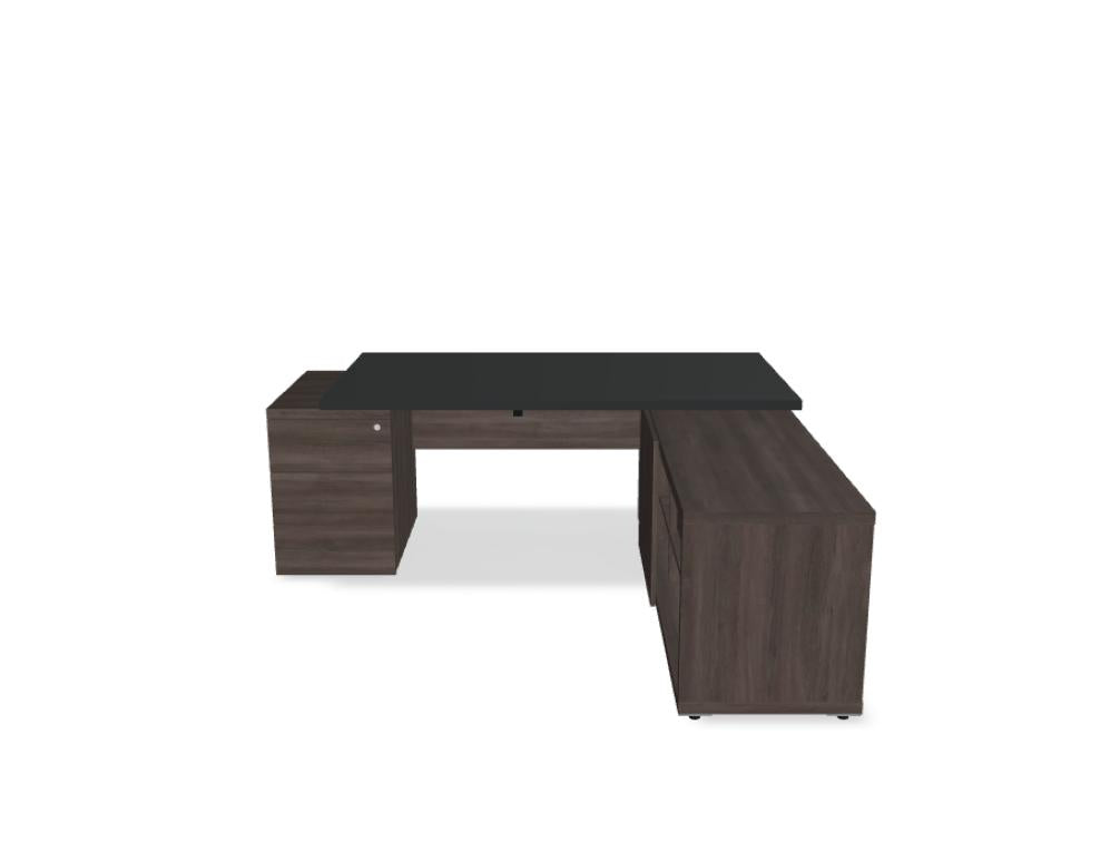 Mito Fenix MITF2KDP - Chefschreibtisch in FENIX Schwarz Matt präsentiert im Onlineshop von KAQTU Design AG. Schreibtisch ist von Mdd