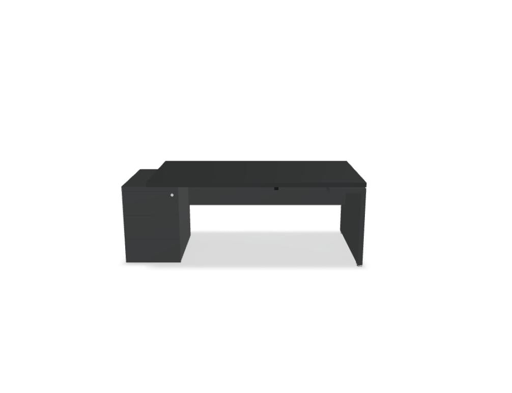 Mito Fenix MITF4KDL - Chefschreibtisch in FENIX Schwarz Matt präsentiert im Onlineshop von KAQTU Design AG. Schreibtisch ist von Mdd
