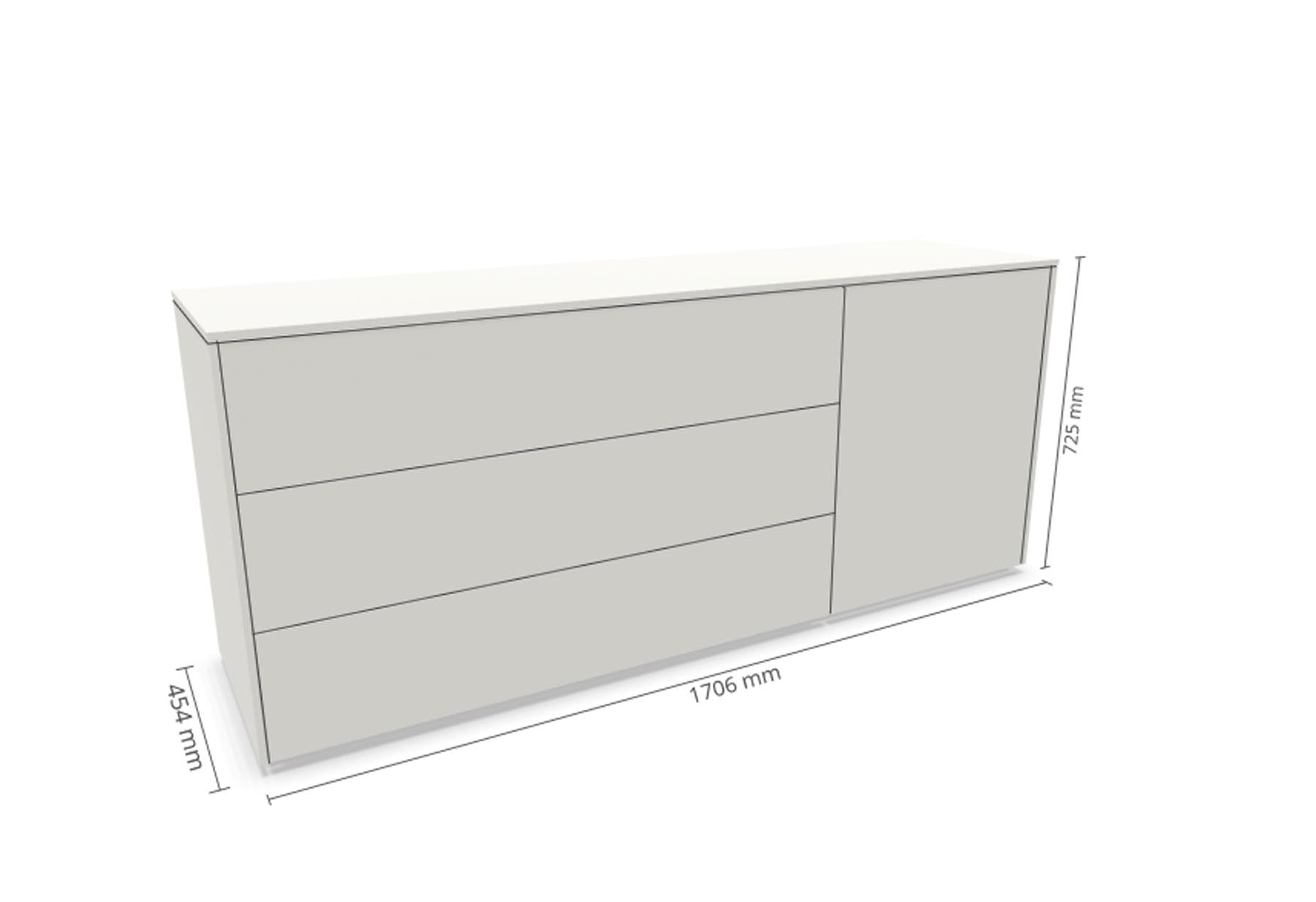Aventa Sideboard V1 in Weiss präsentiert im Onlineshop von KAQTU Design AG. Sideboard ist von Müller Möbelwerkstätten