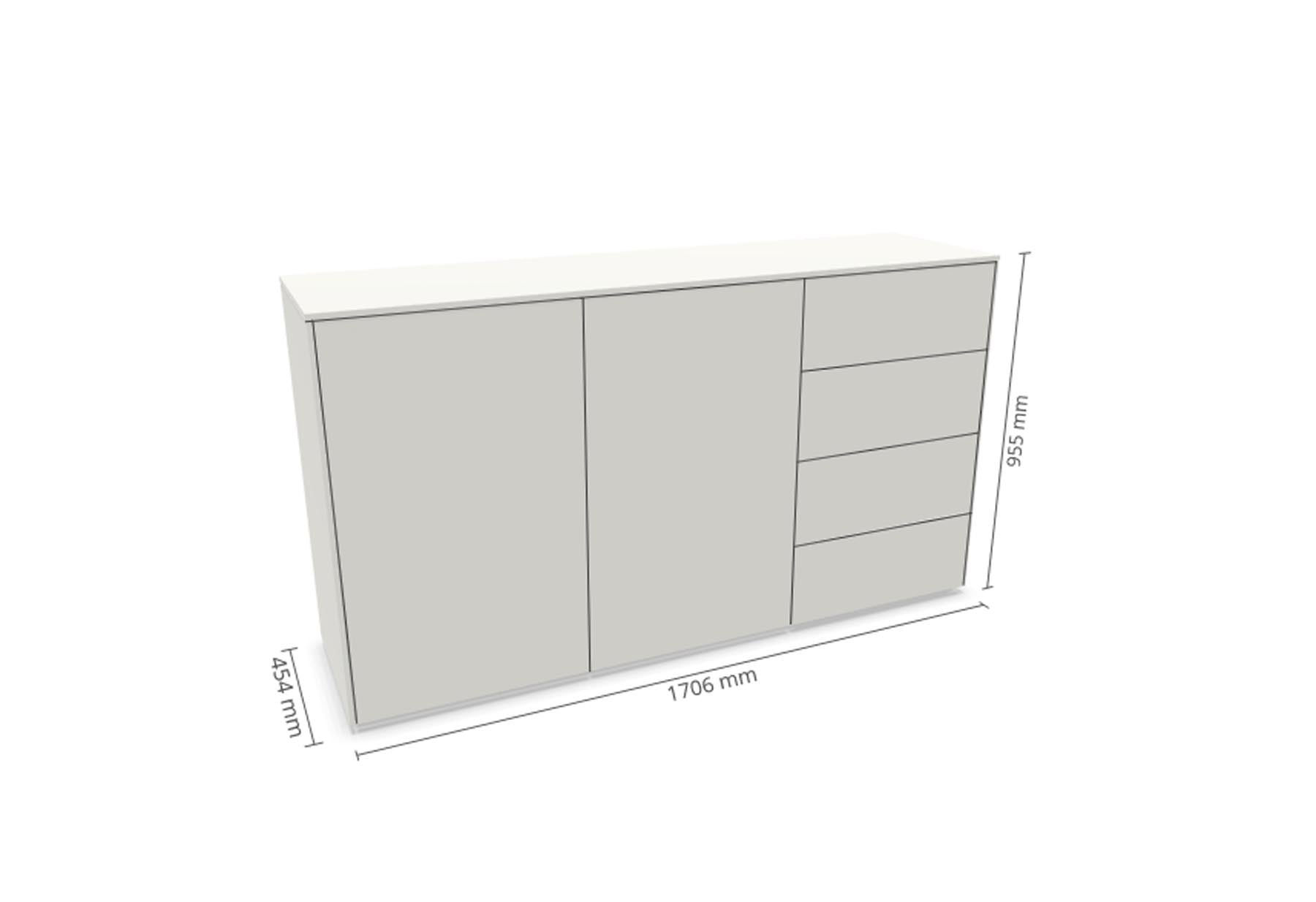 Aventa Sideboard V4 in Weiss präsentiert im Onlineshop von KAQTU Design AG. Sideboard ist von Müller Möbelwerkstätten