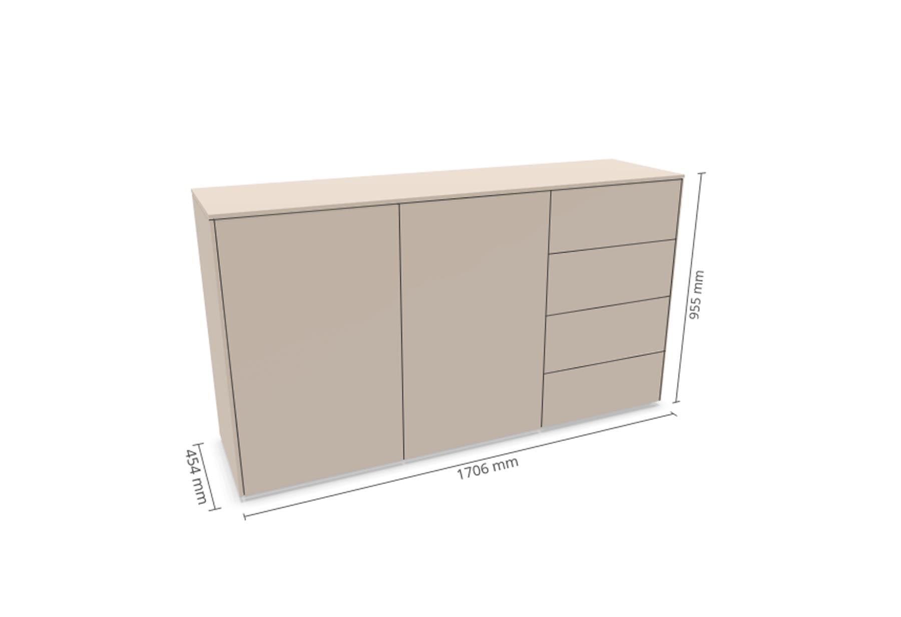 Aventa Sideboard V4 in Kaschmirgrau präsentiert im Onlineshop von KAQTU Design AG. Sideboard ist von Müller Möbelwerkstätten