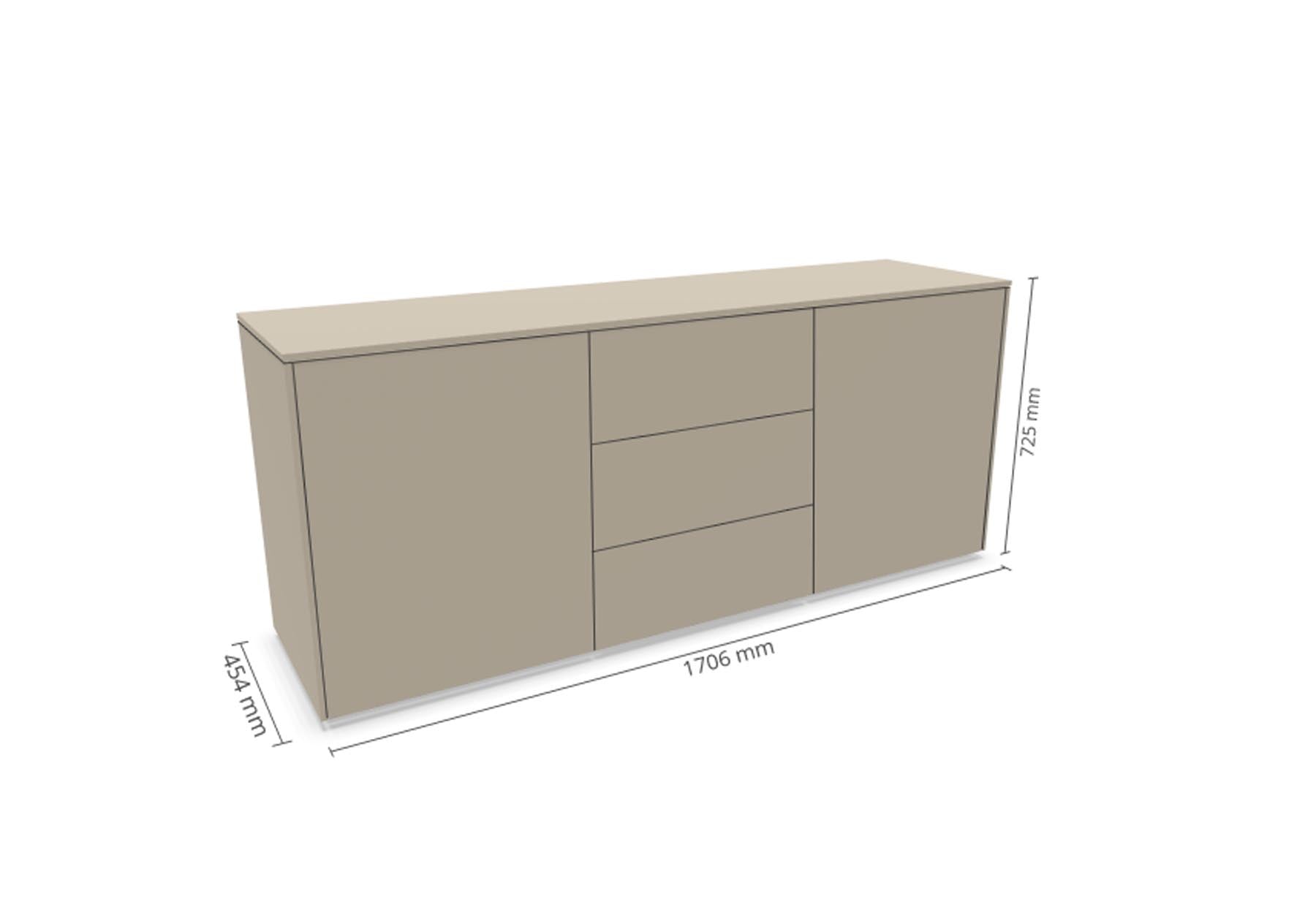 Aventa Sideboard V5 in Steingrau präsentiert im Onlineshop von KAQTU Design AG. Sideboard ist von Müller Möbelwerkstätten