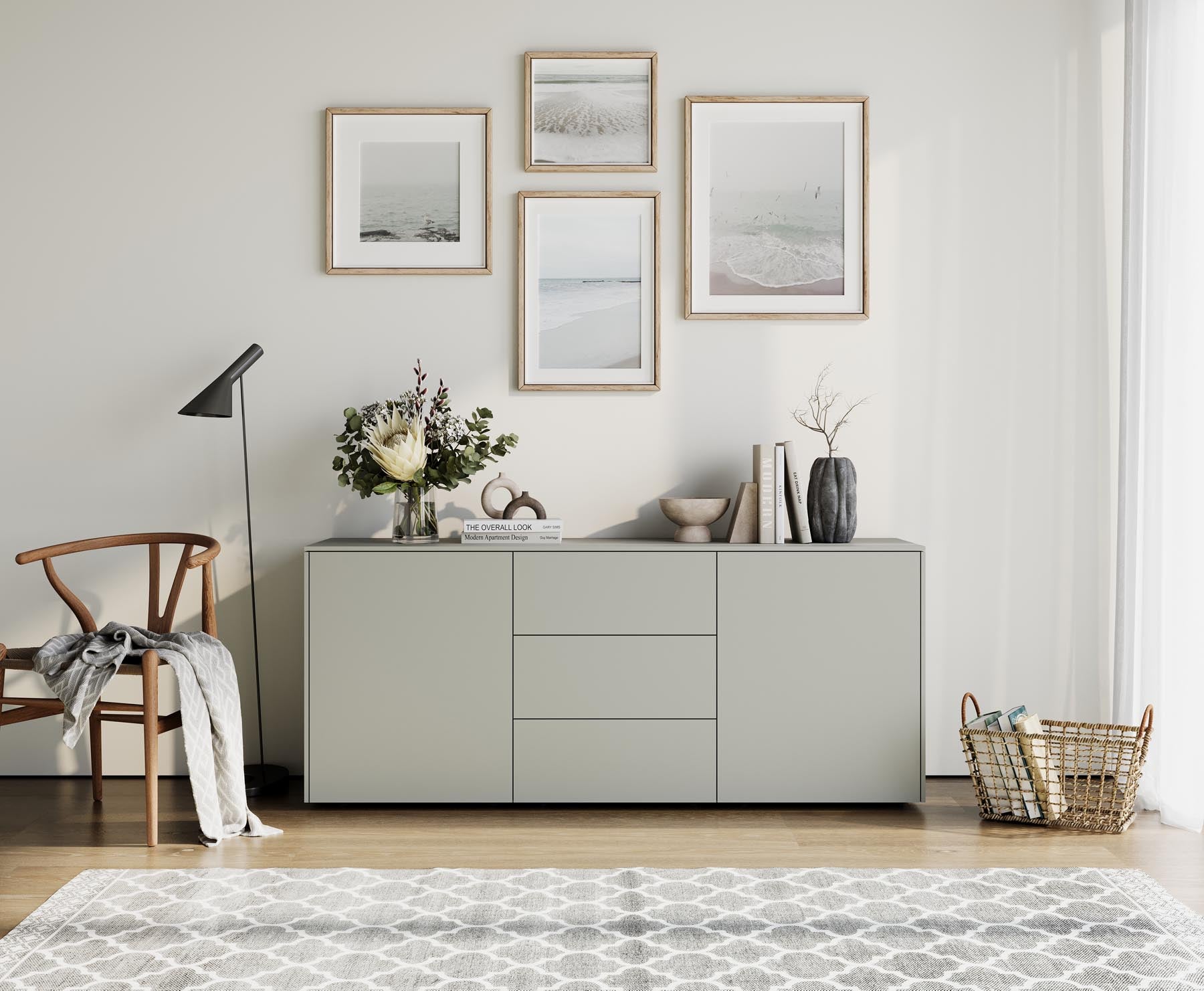 Aventa Sideboard V5 in Steingrau präsentiert im Onlineshop von KAQTU Design AG. Sideboard ist von Müller Möbelwerkstätten