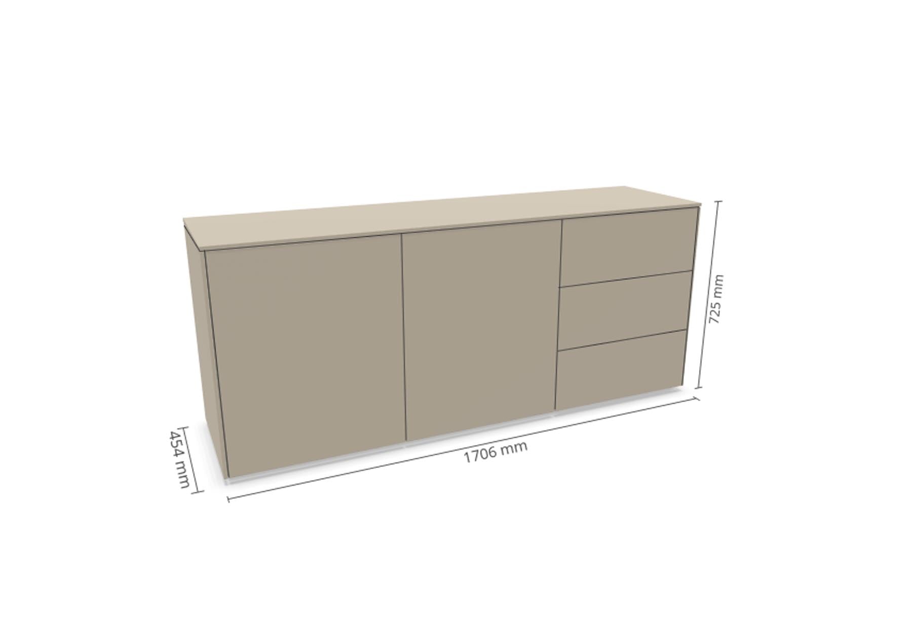 Aventa Sideboard V9 in Steingrau präsentiert im Onlineshop von KAQTU Design AG. Sideboard ist von Müller Möbelwerkstätten