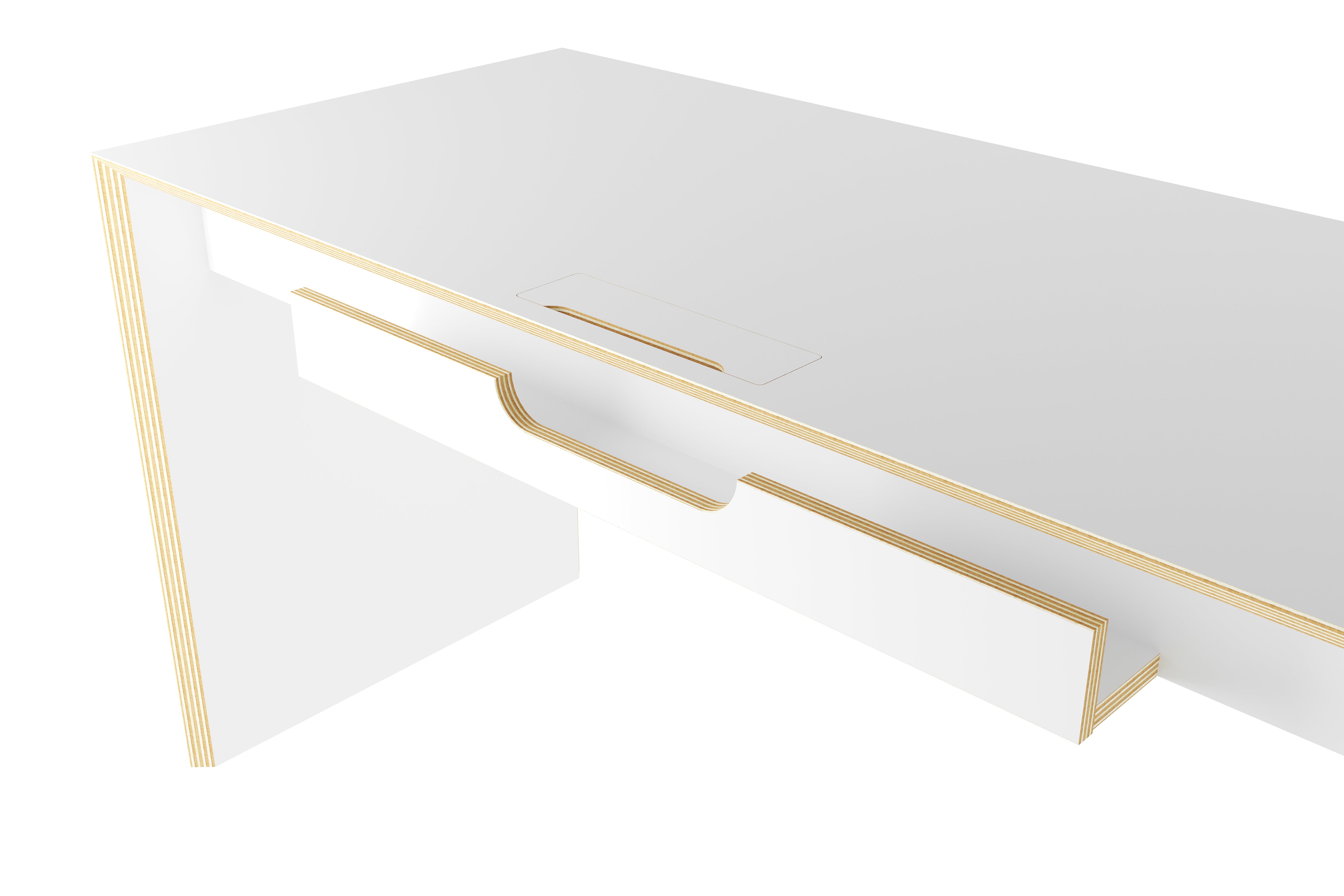 Bridge Schreibtisch in Weiss präsentiert im Onlineshop von KAQTU Design AG. Schreibtisch ist von Müller Möbelwerkstätten