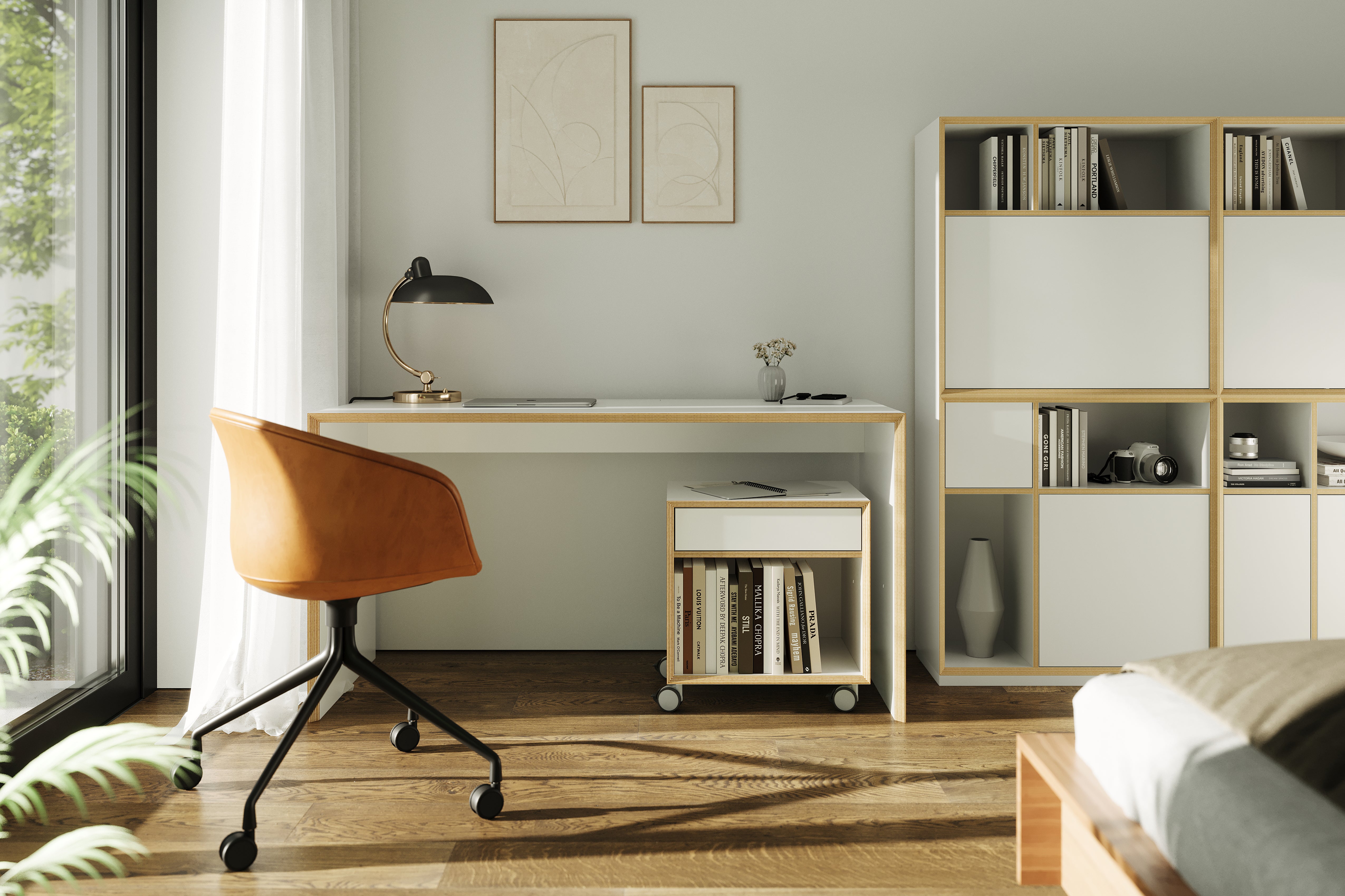 Bridge Schreibtisch in Weiss präsentiert im Onlineshop von KAQTU Design AG. Schreibtisch ist von Müller Möbelwerkstätten
