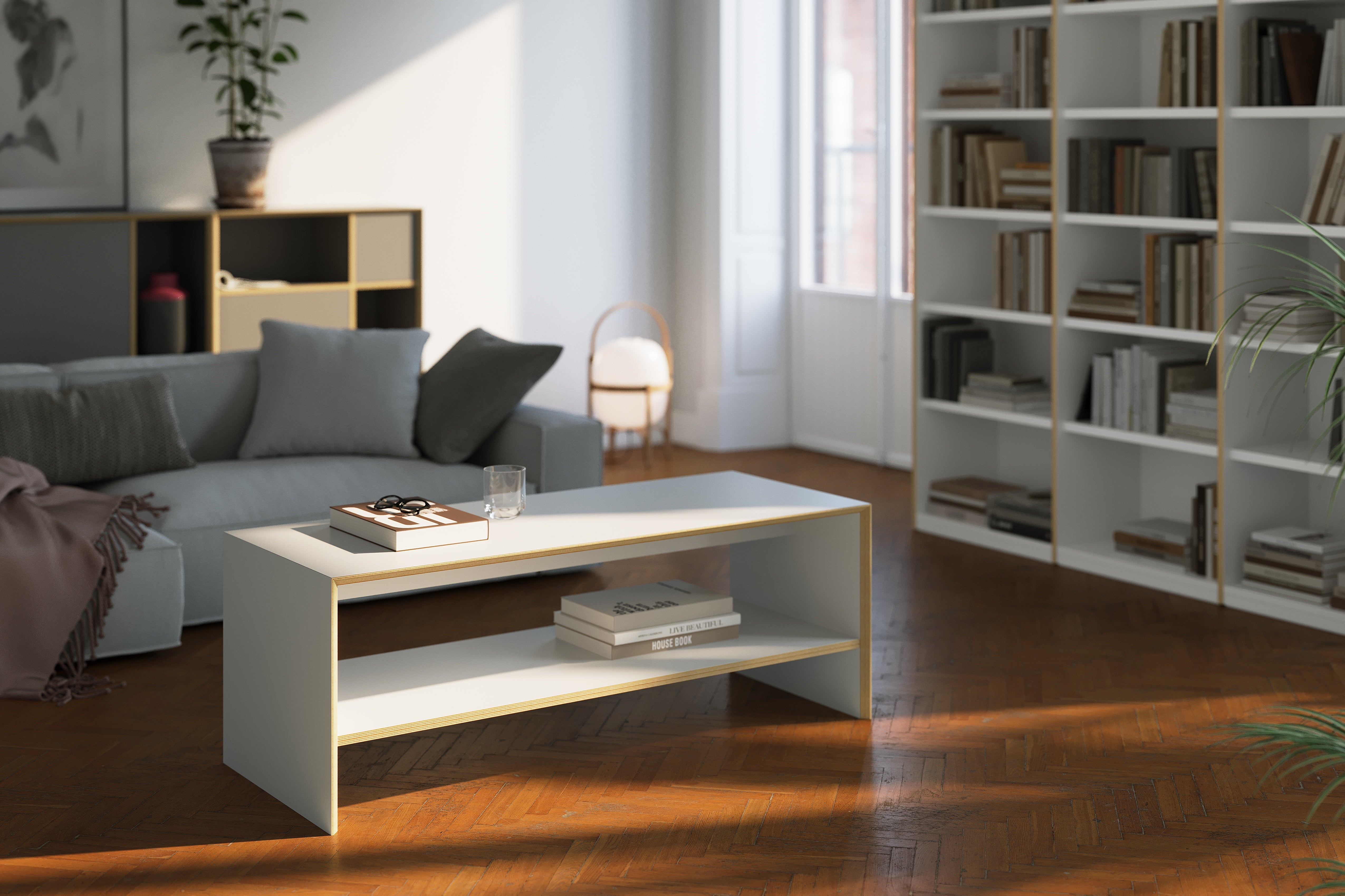 Bridge Bank in Weiss präsentiert im Onlineshop von KAQTU Design AG. Sitzbank ist von Müller Möbelwerkstätten