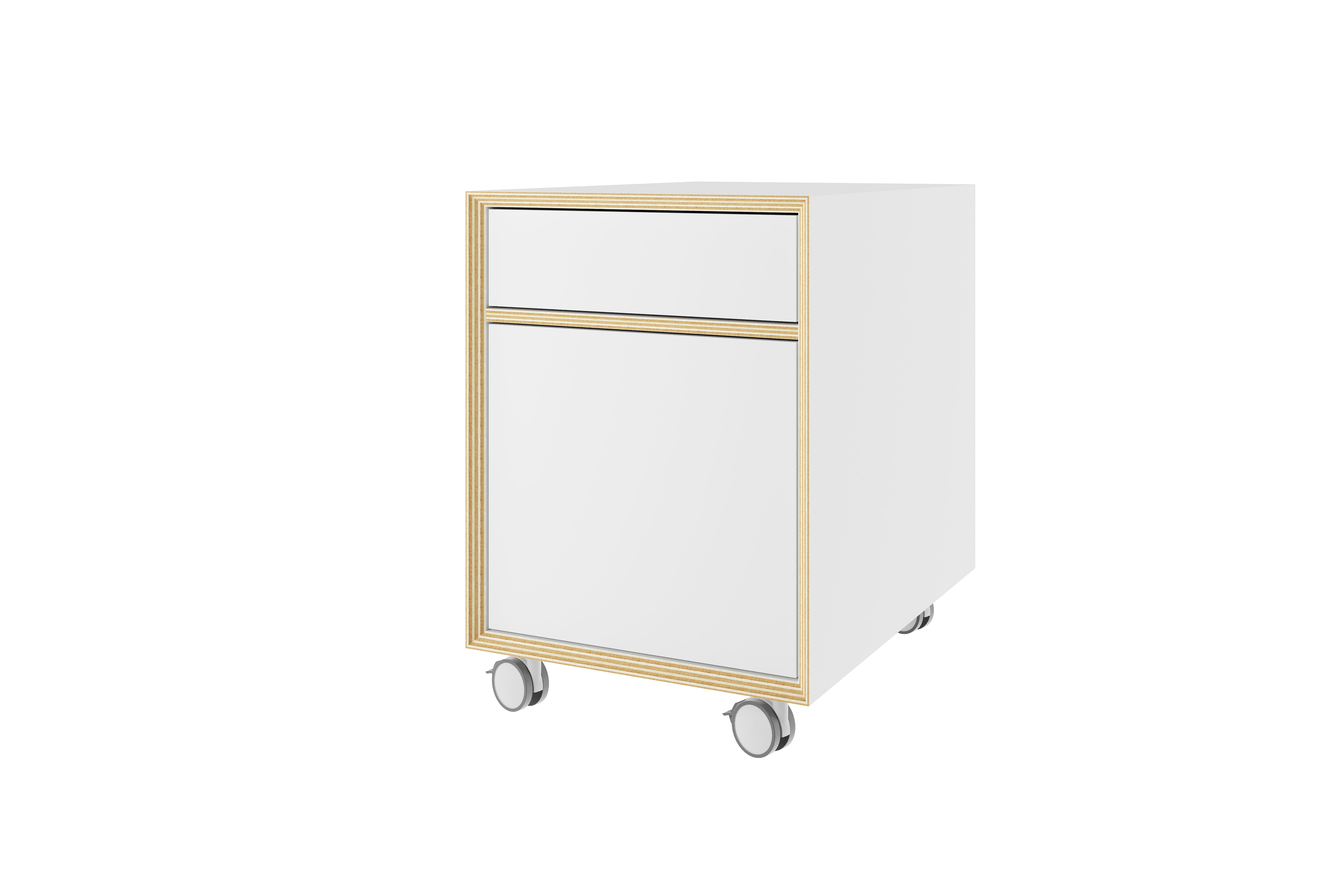 Bridge Rollcontainer links in Weiss präsentiert im Onlineshop von KAQTU Design AG. Rollcontainer ist von Müller Möbelwerkstätten
