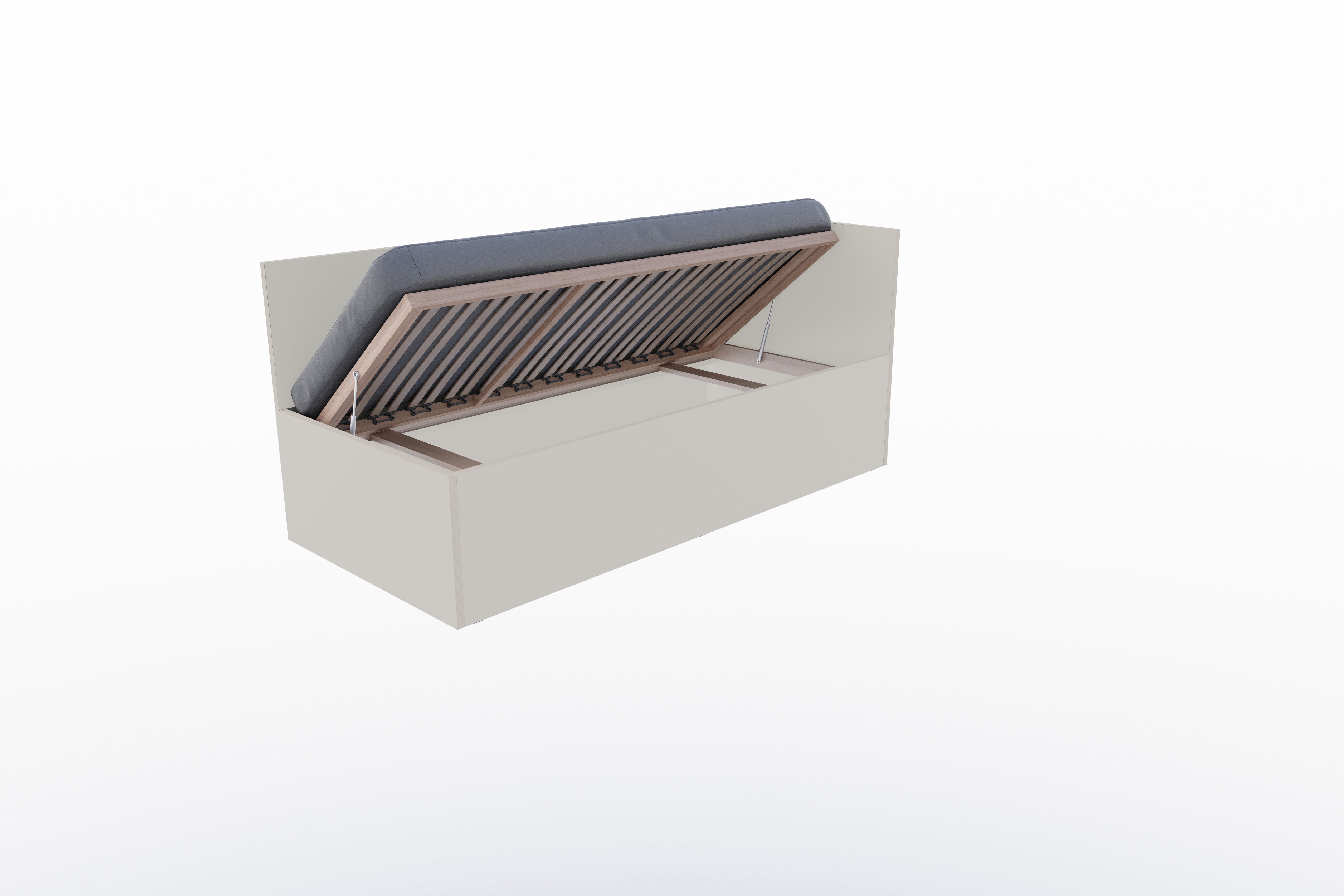 Corner Bett 90 x 200 rechts in Steingrau präsentiert im Onlineshop von KAQTU Design AG. Bett ist von Müller Möbelwerkstätten