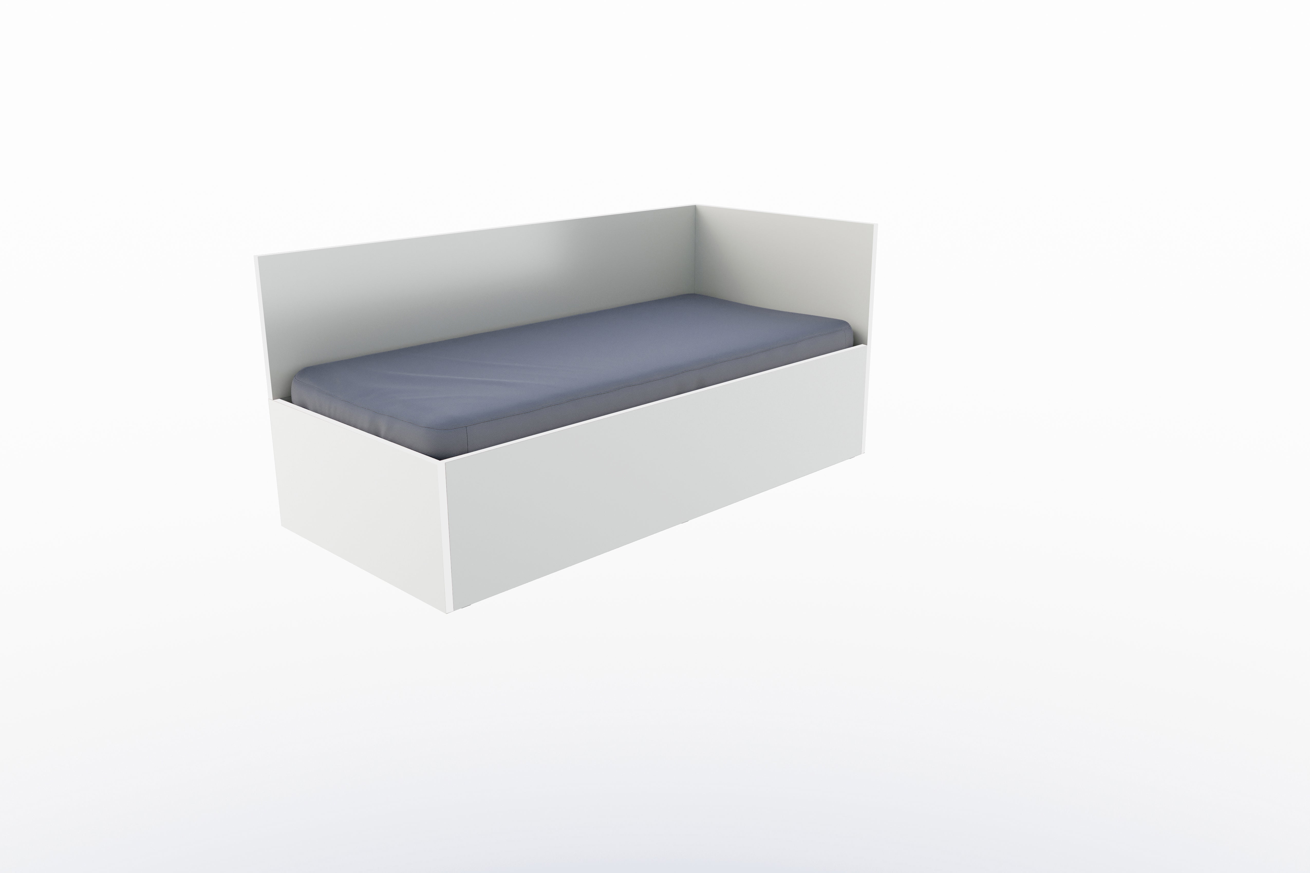 Corner Bett 90 x 200 rechts in Weiss präsentiert im Onlineshop von KAQTU Design AG. Bett ist von Müller Möbelwerkstätten