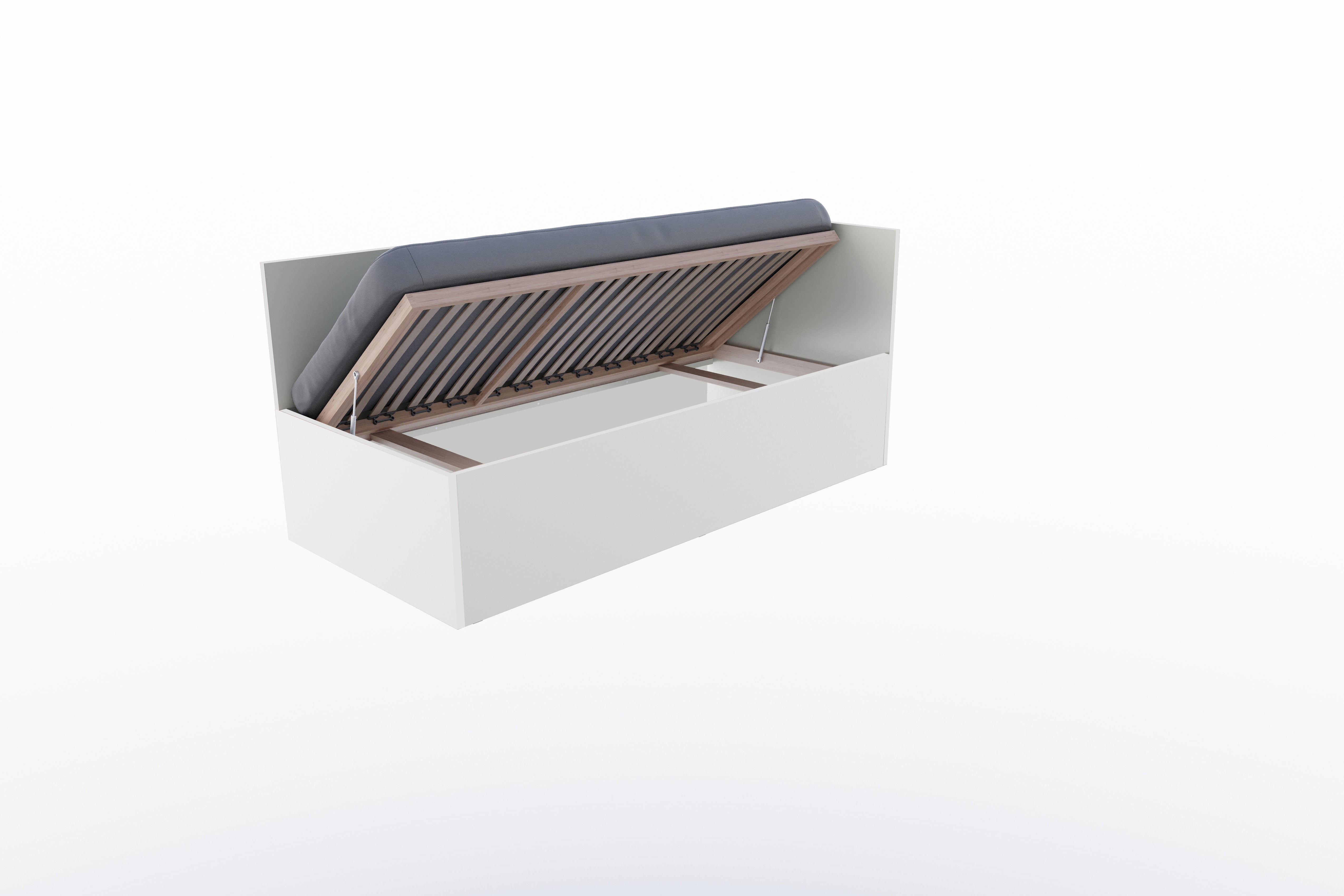Corner Bett 90 x 200 rechts in Weiss präsentiert im Onlineshop von KAQTU Design AG. Bett ist von Müller Möbelwerkstätten