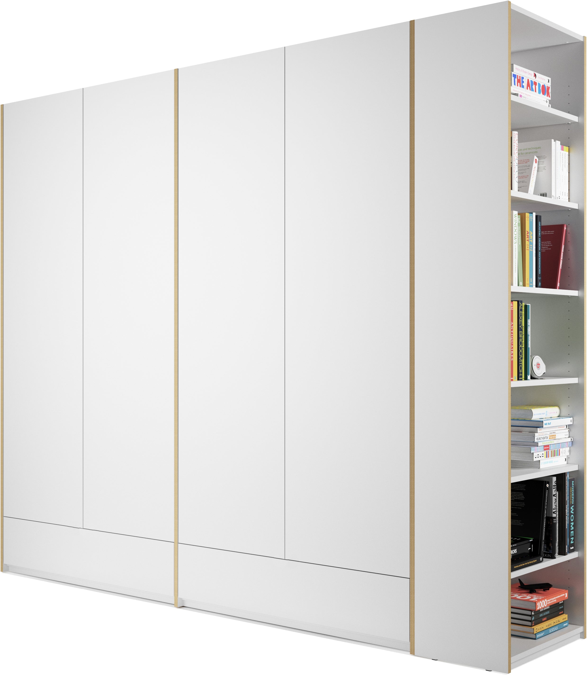Modular Plus Kombination 9 in Weiss präsentiert im Onlineshop von KAQTU Design AG. Drehtürenschrank ist von Müller Möbelwerkstätten
