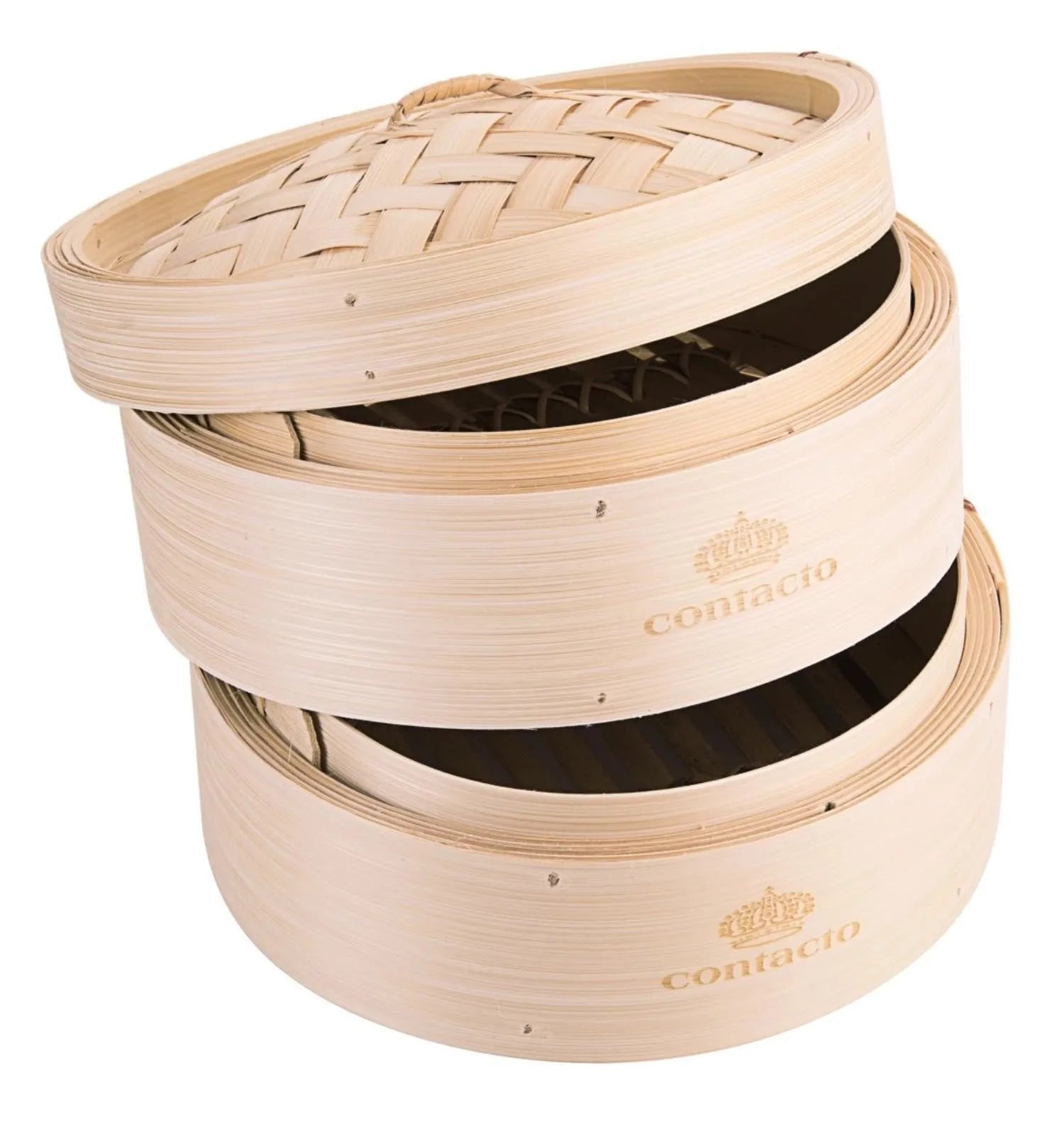 Dampfkorb doppelt Bambus D20cm, H15cm in Braun präsentiert im Onlineshop von KAQTU Design AG. Pfanne/Topf ist von Contacto