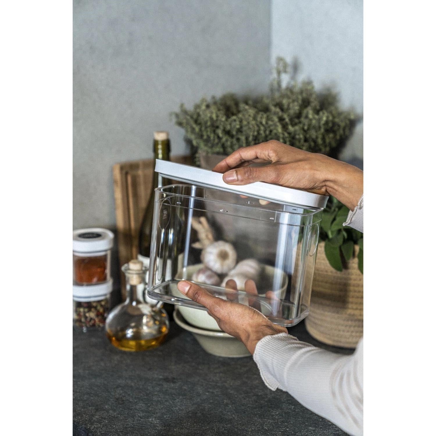 Zwilling Cube Box 3M, 22.8x21.4x10.7cm, 2.9l, transparent-weiß, perfekt für Aufbewahrung und Organisation in jedem Haushalt.