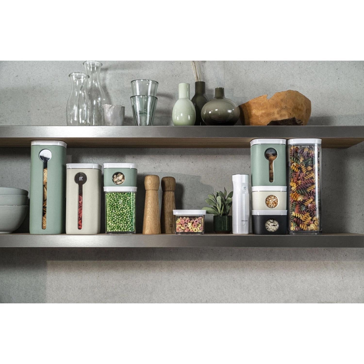 Praktisches 6-teiliges Vakuum-Set von Zwilling in transparent-weiß, ideal für die Aufbewahrung und Frische von Lebensmitteln.