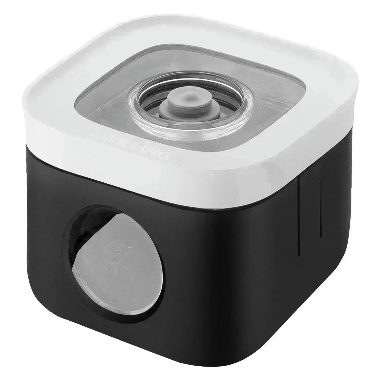 Eleganter schwarzer Cube Cover S von Zwilling, ideal für stilvolle Aufbewahrung und Schutz Ihrer Küchenutensilien.