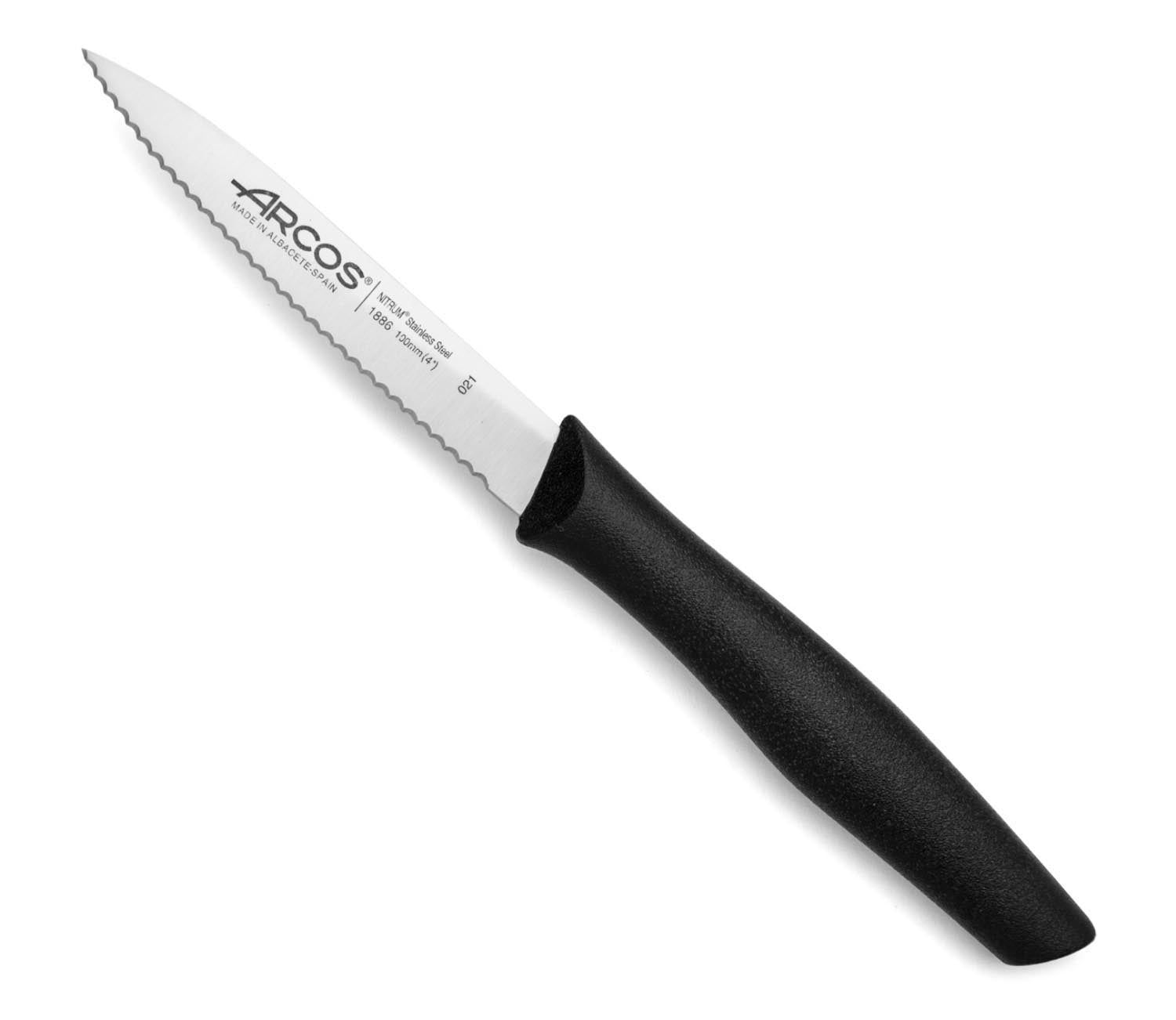 ARMARY NOVA con lama tagliata a onda da 10 cm maniglia nera