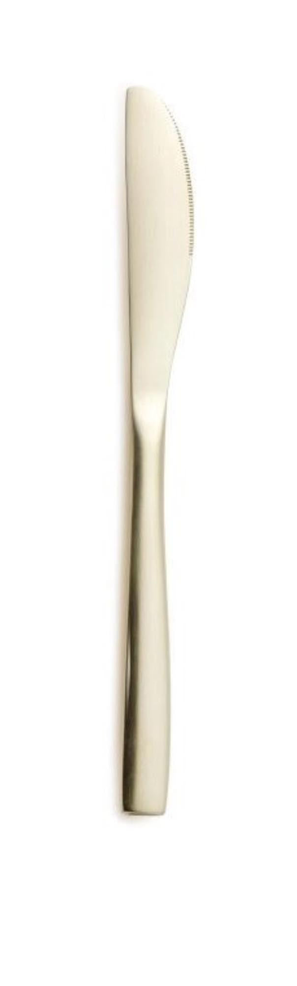 Barcelona Dessertmesser 18/0 Champagne matt in Gold präsentiert im Onlineshop von KAQTU Design AG. Besteck ist von Comas