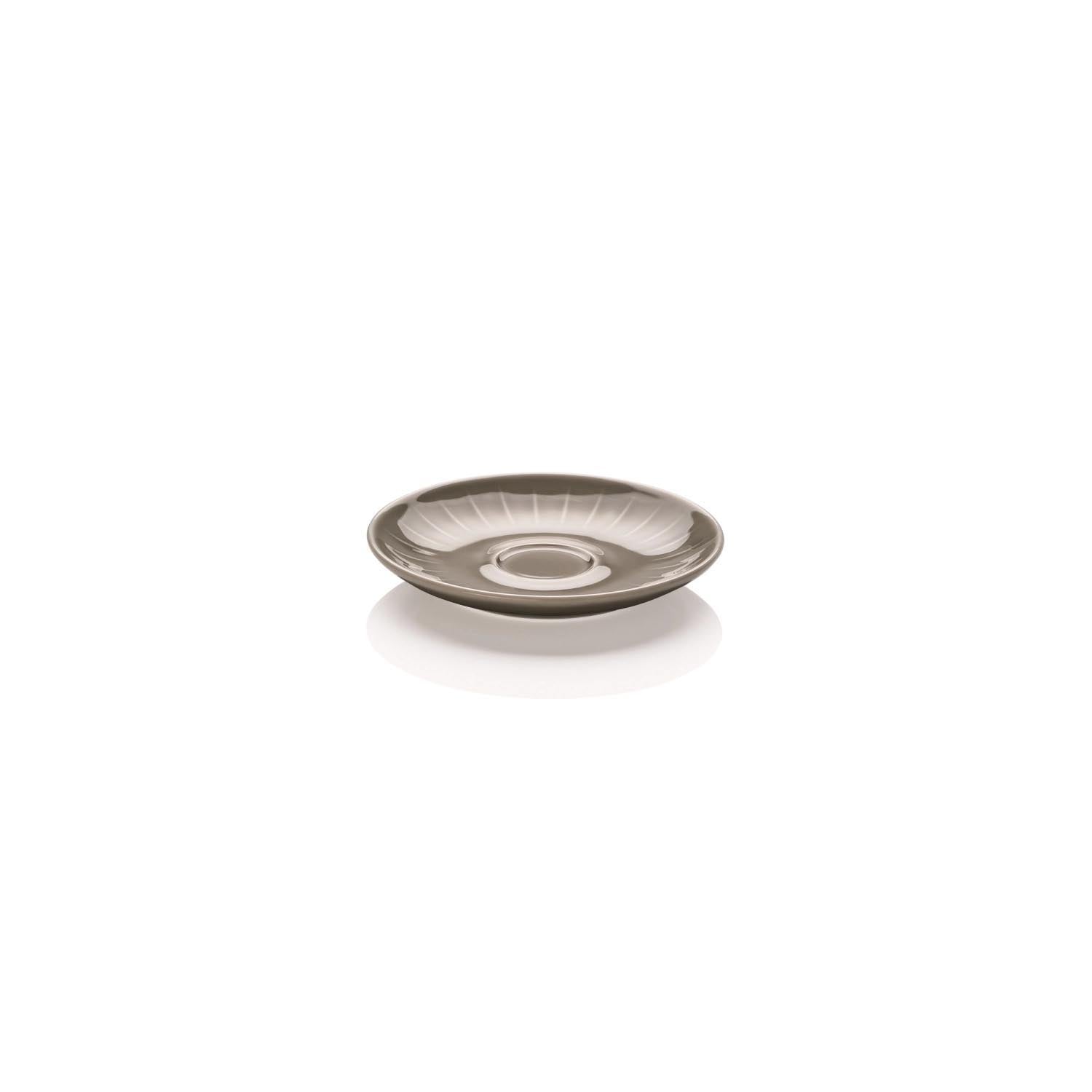 Elegante graue Untertasse aus der Joyn-Serie von Rosenthal, ideal für Espresso, 12,5 cm Durchmesser, stilvoll und funktional.