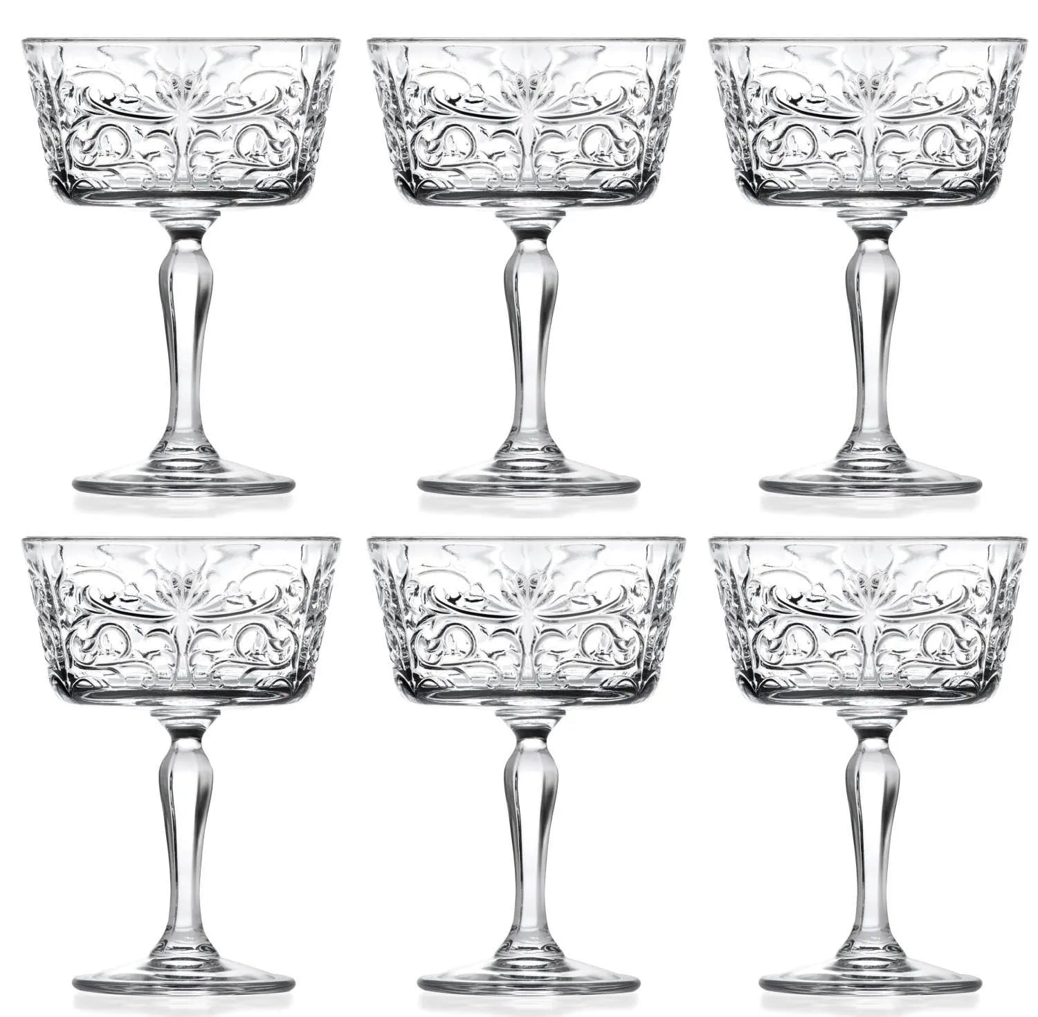 6er Set Tattoo Coppe Champagnerkelch Ø10 H14 cm, 27cl in Transparent präsentiert im Onlineshop von KAQTU Design AG. Glas ist von RCR