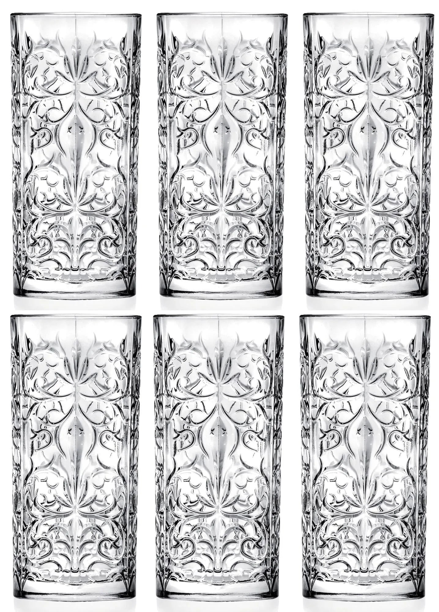 6er Set Tattoo Hb Becher Ø7 H15 cm, 37cl in Transparent präsentiert im Onlineshop von KAQTU Design AG. Glas ist von RCR