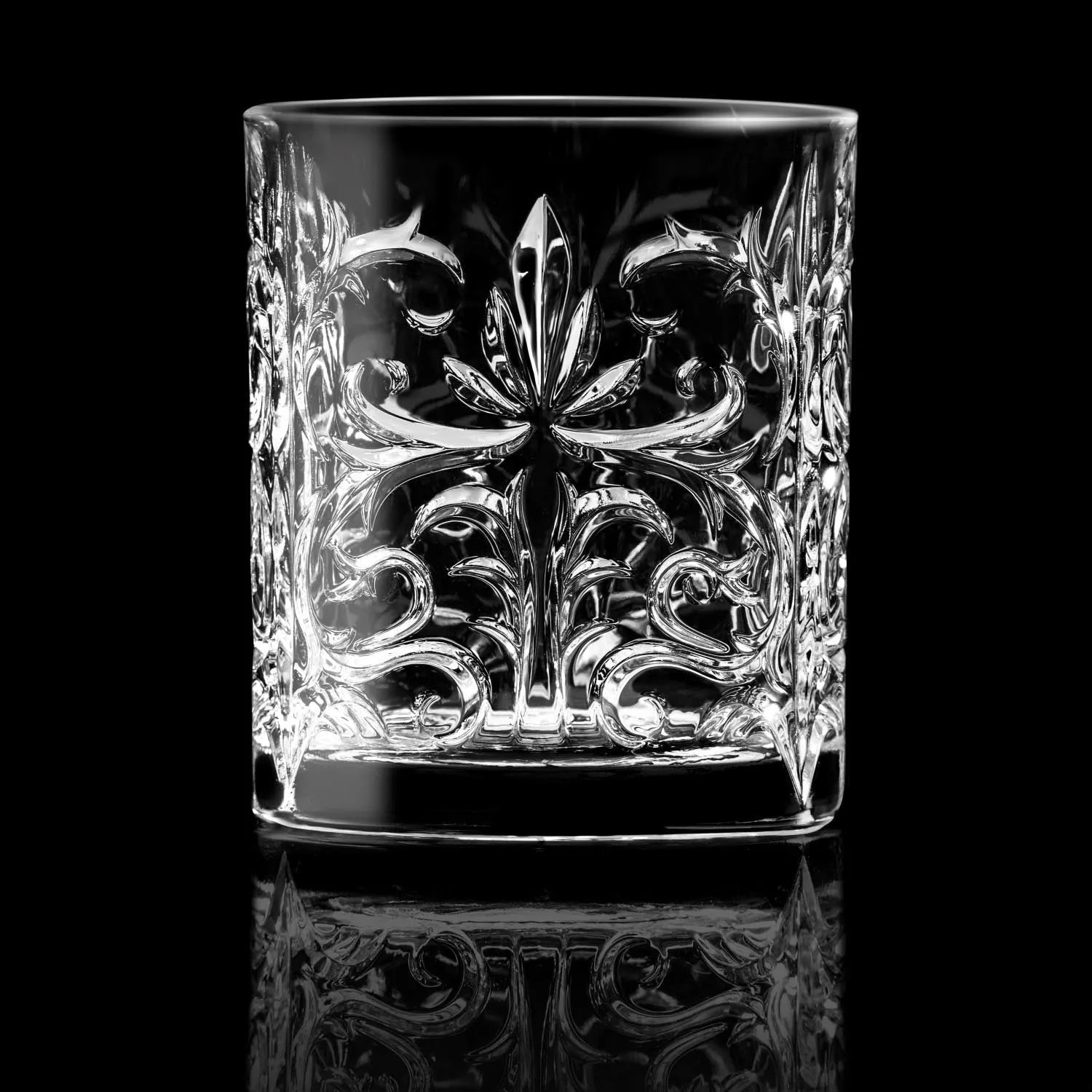 Elegantes 6er Set RCR Tattoo Becher, 34cl, Ø8.2cm, H9.4cm, aus hochwertigem Kristallglas, ideal für stilvolle Getränkepräsentation.