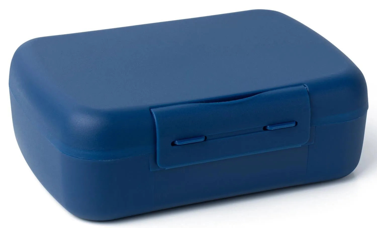 Elegante dunkelblaue Salatbox von Amuse, 210x156x71mm, mit integriertem Göffel. Ideal für Brunch und Mahlzeiten unterwegs.