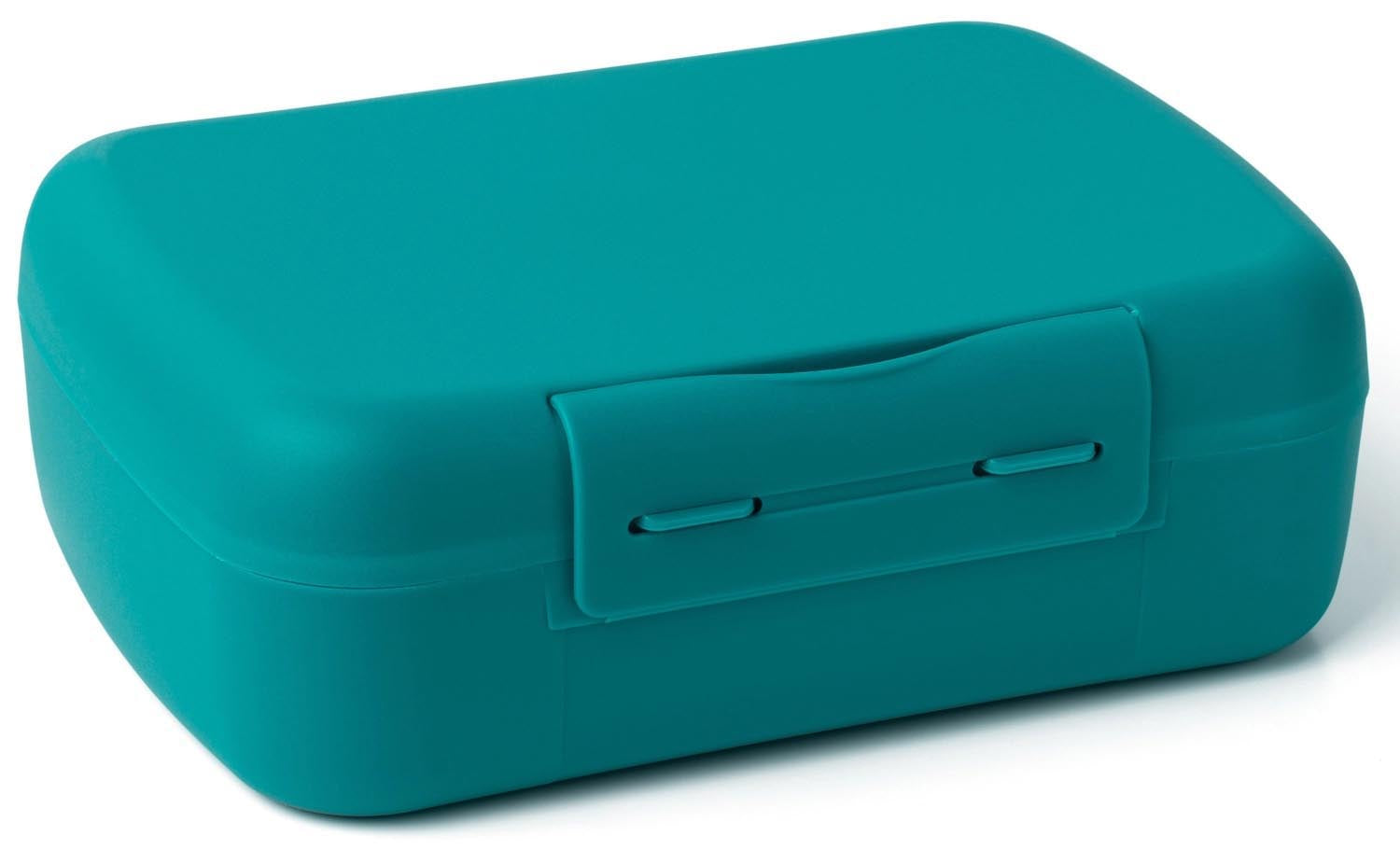 Elegante Salatbox in Dunkelgrün mit Göffel, ideal für Brunch oder unterwegs. Maße: 210x156x71mm. Praktisch, modern und hochwertig.