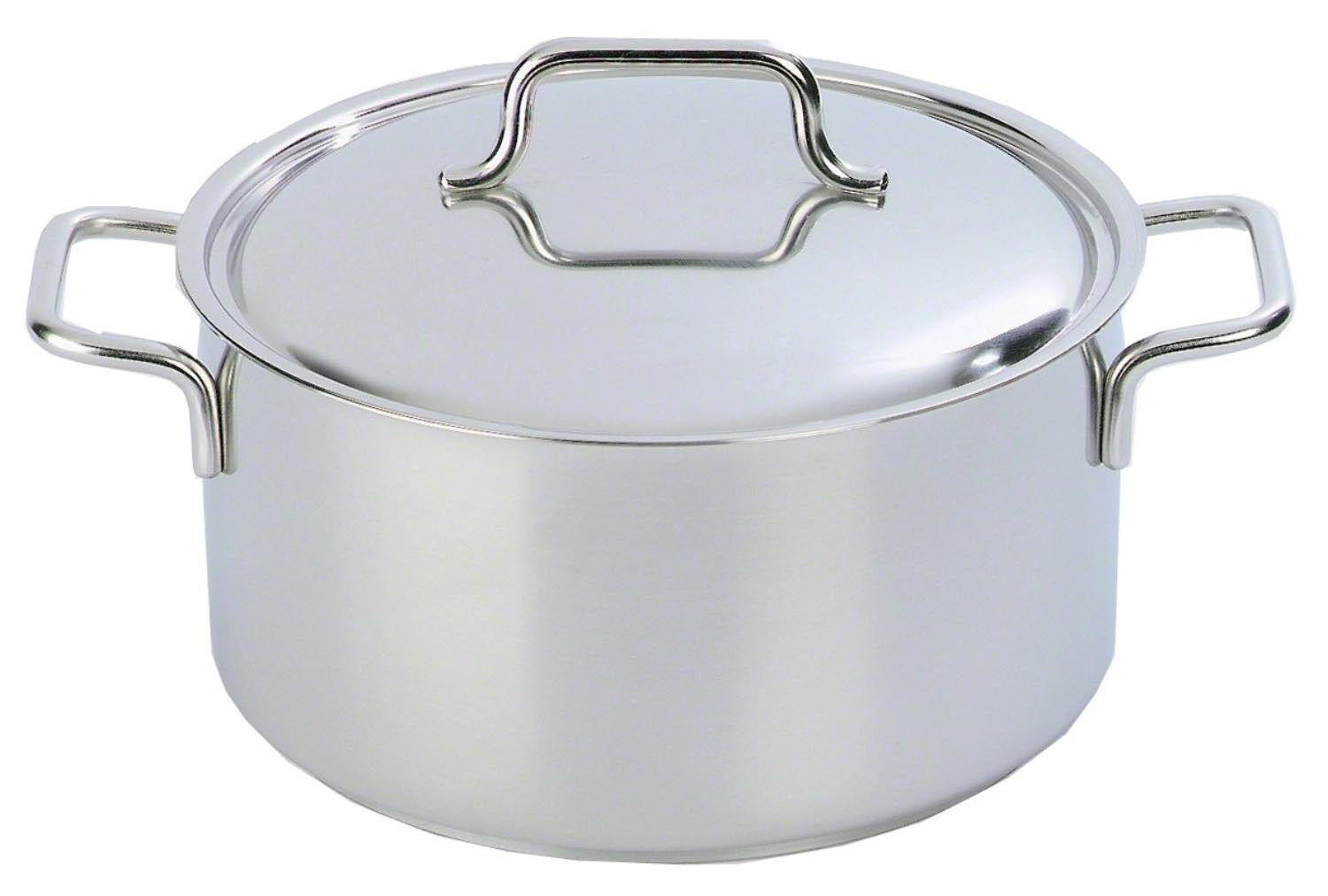 Apollo Kochtopf mit Deckel D20cm 3lt H15.6cm inkl. Deckel in Silber präsentiert im Onlineshop von KAQTU Design AG. Pfanne/Topf ist von Demeyere
